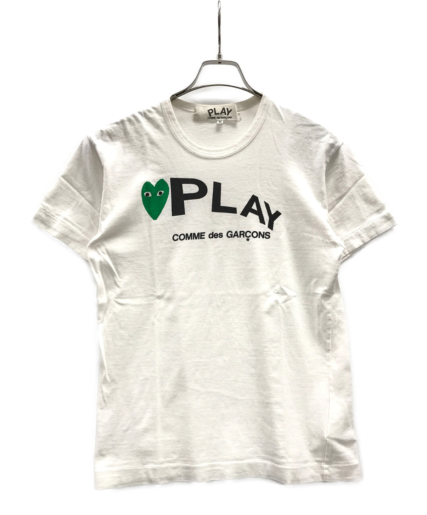 PLAY COMME des GARCONS (プレイ コムデギャルソン) 半袖カットソー ホワイト サイズ:M