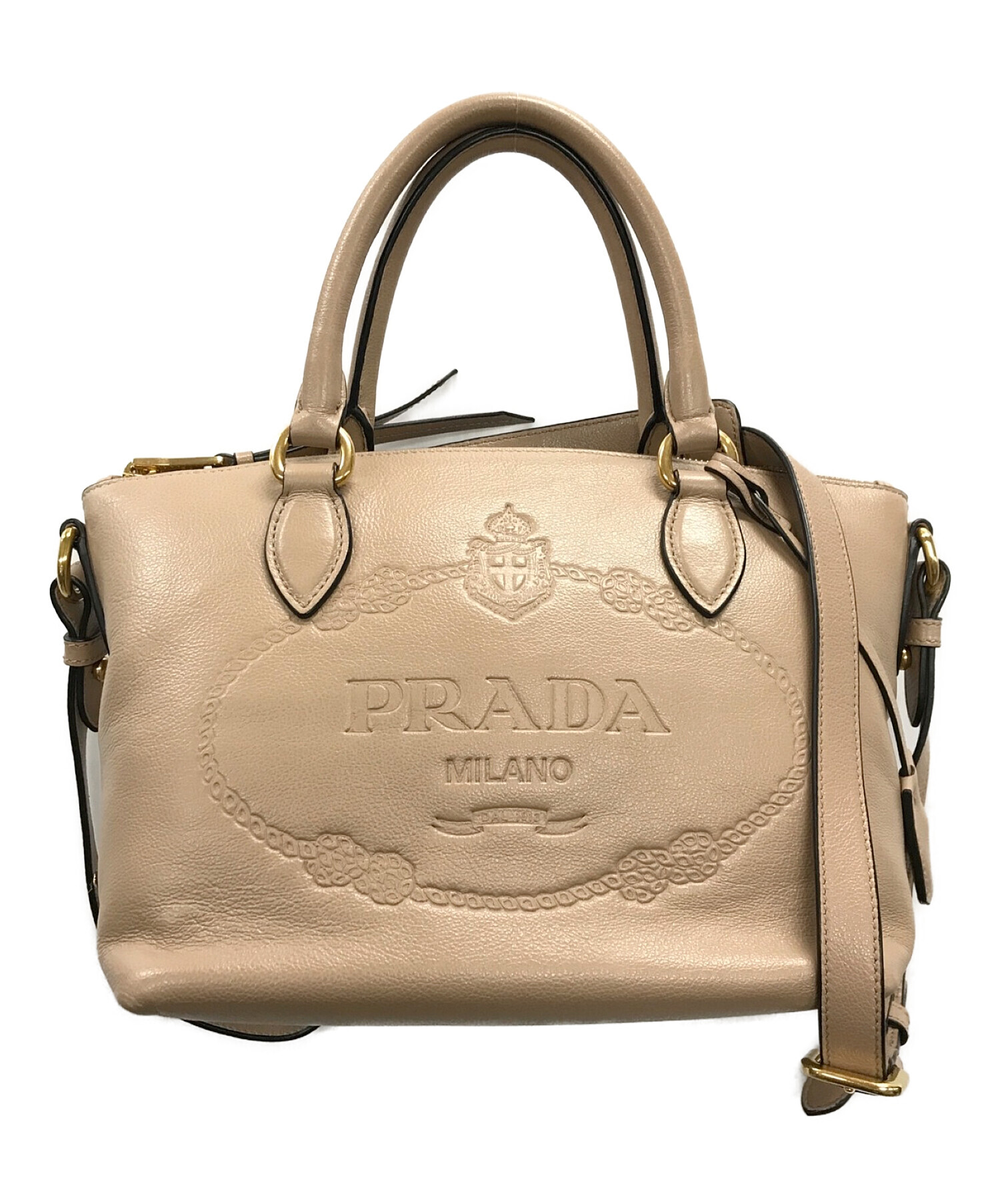 PRADA (プラダ) 2WAYバッグ ハンドバッグ　ショルダーバッグ ベージュ サイズ:実寸サイズにてご確認ください。