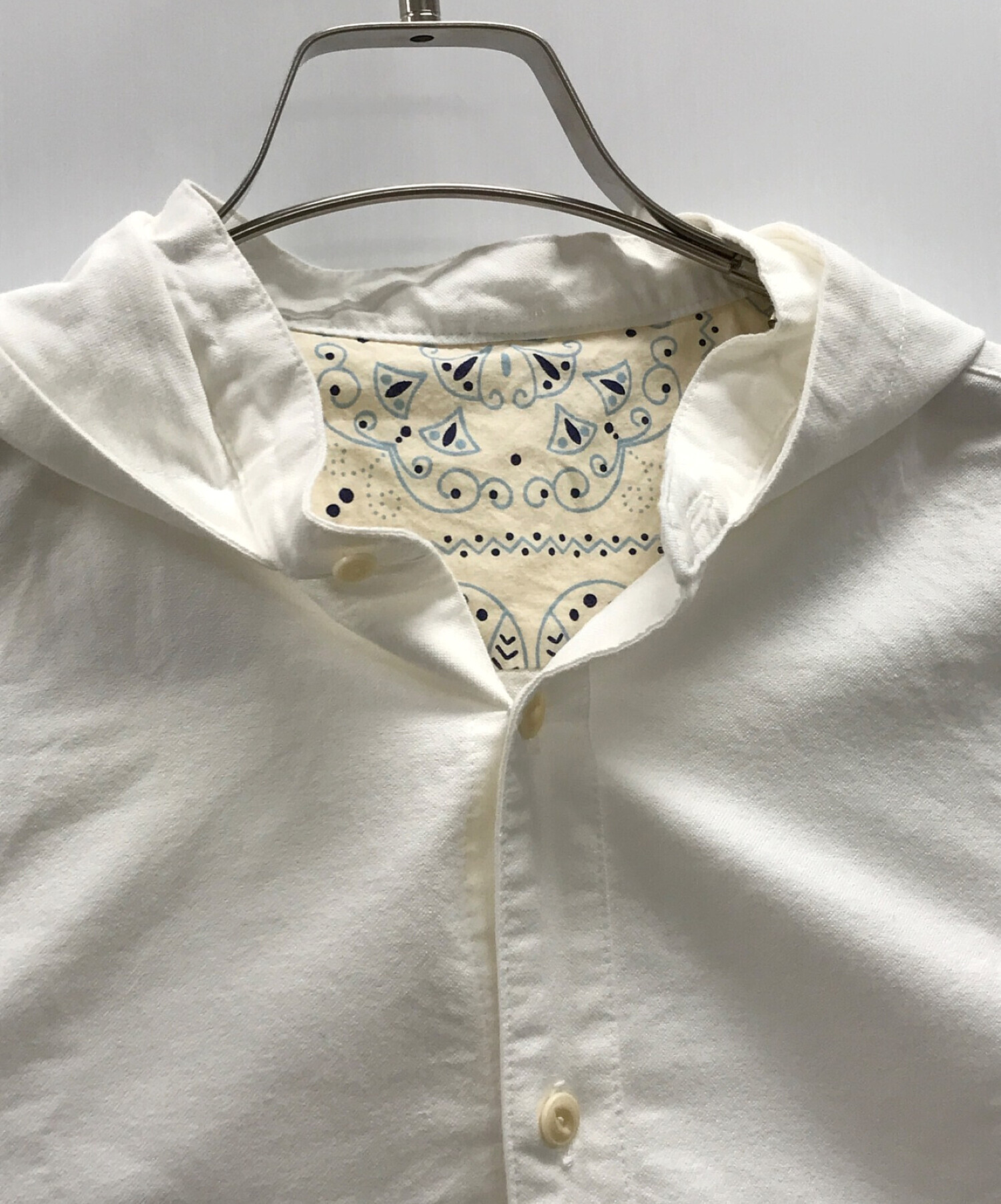 快晴堂 (カイセイドウ) フード付きシャツ ホワイト サイズ:実寸サイズにてご確認ください。