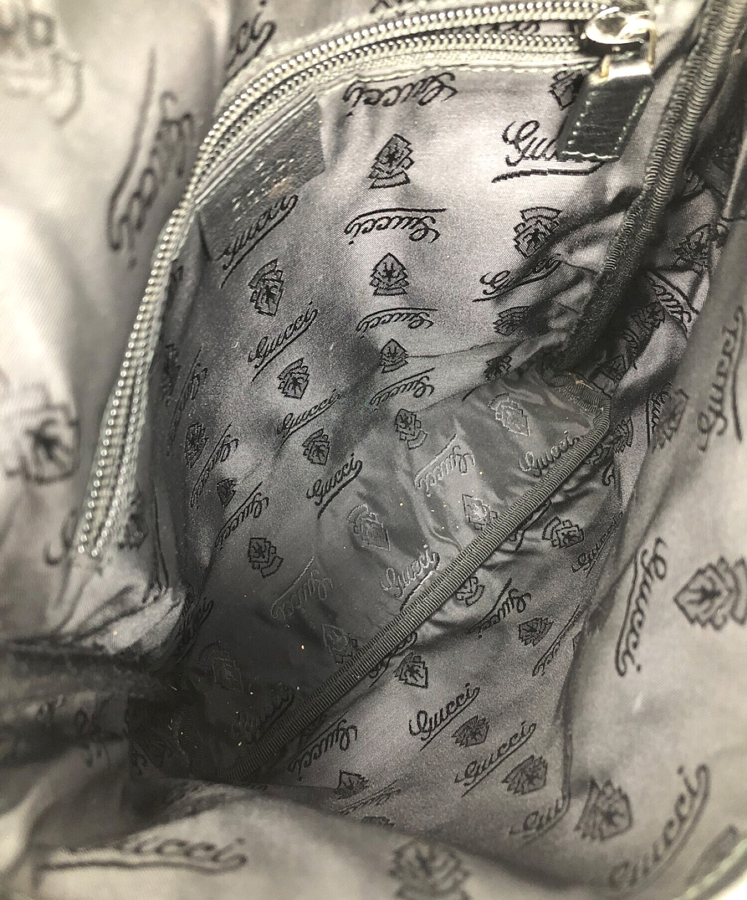 中古・古着通販】GUCCI (グッチ) レザーショルダーバッグ ブラック