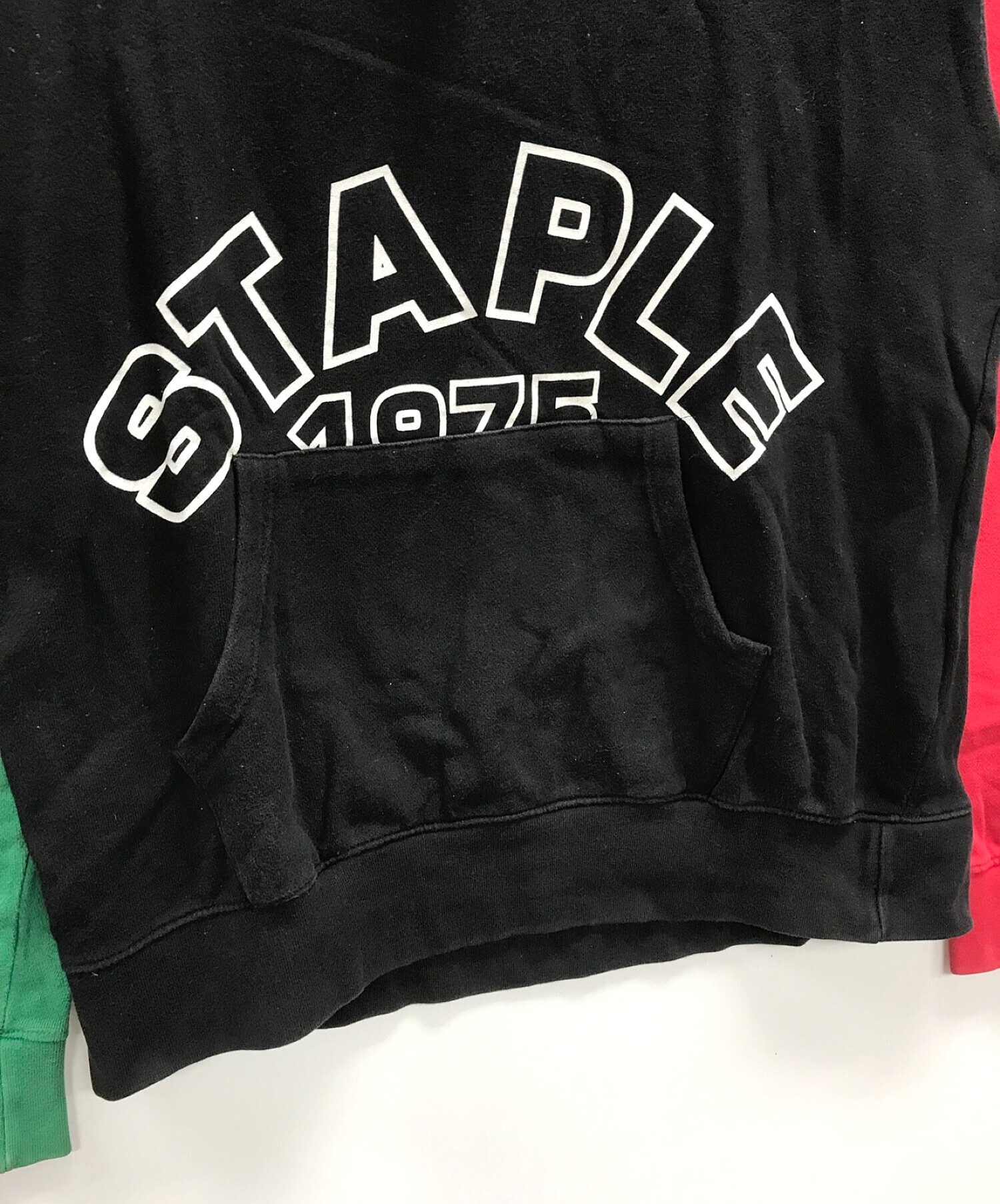 staple (ステイプル) プルオーバーパーカー グリーン×ブラック サイズ:L