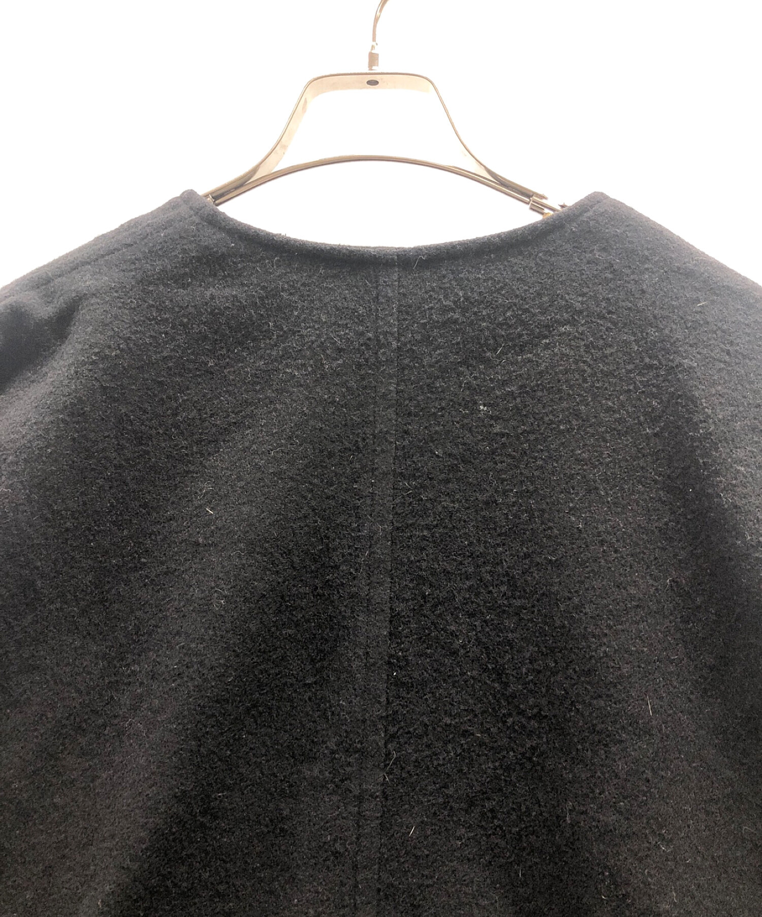 yohji yamamoto+noir (ヨウジヤマモトプリュスノアール) ノーカラーウールジャケット ブラック サイズ:実寸サイズにてご確認ください。