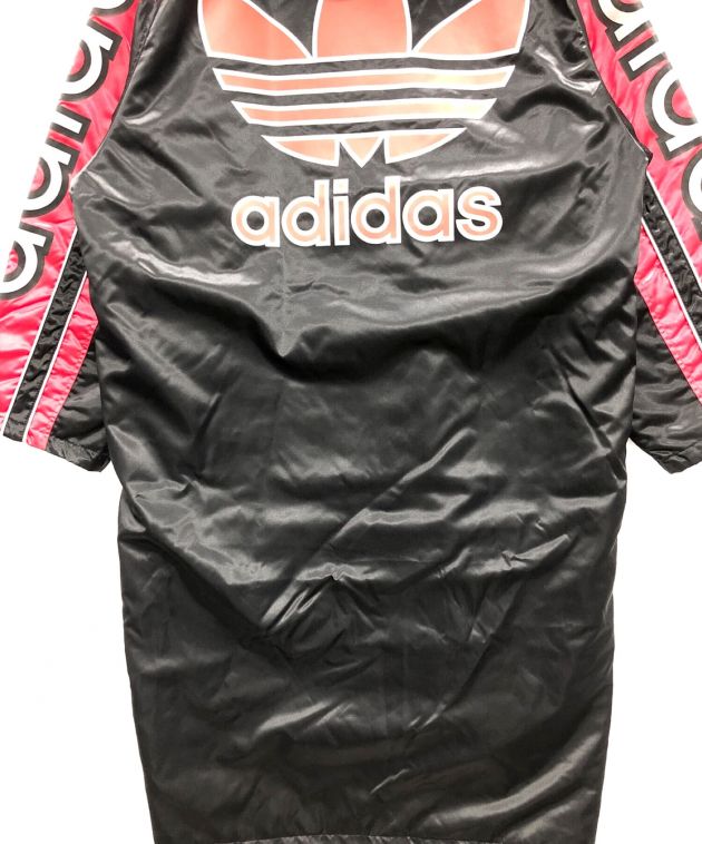 中古・古着通販】adidas (アディダス) ベンチコート ブラック×レッド