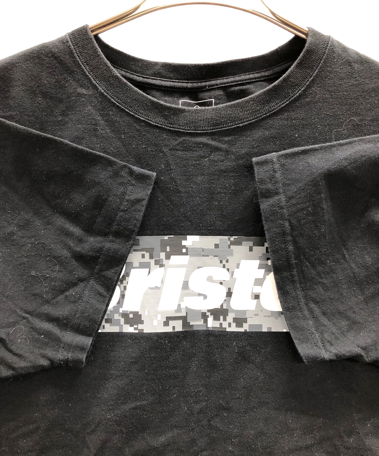 F.C.R.B. (エフシーアールビー) Tシャツ CAMOUFLAGE BOX LOGO TEE ブラック サイズ:L