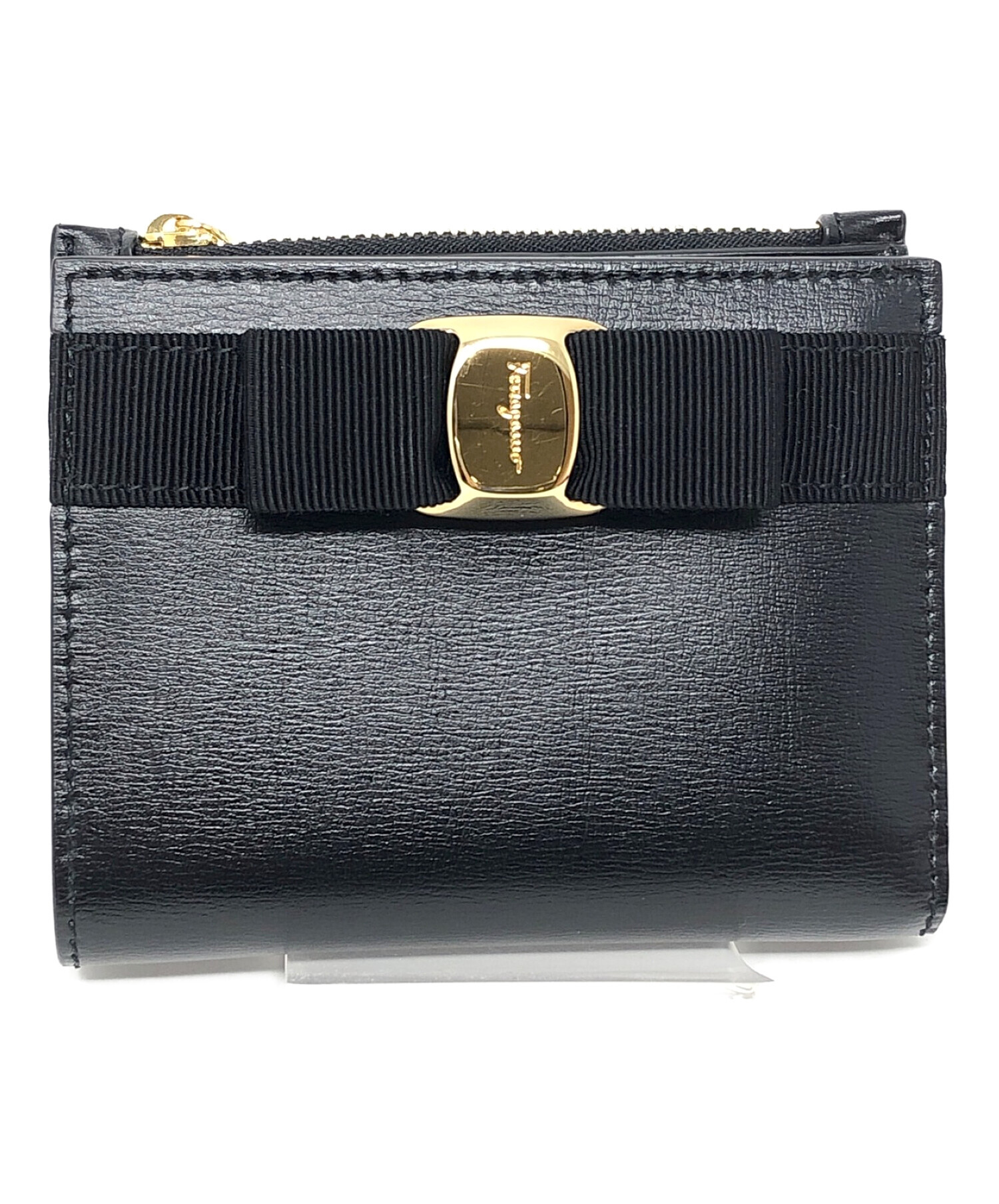 Salvatore Ferragamo (サルヴァトーレ フェラガモ) 2つ折り財布 ブラック サイズ:実寸サイズにてご確認ください。