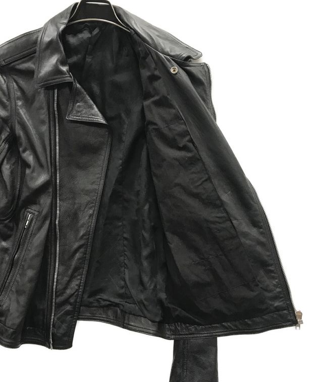 RICK OWENS (リック オウエンス) ライダースジャケット ブラック サイズ:48