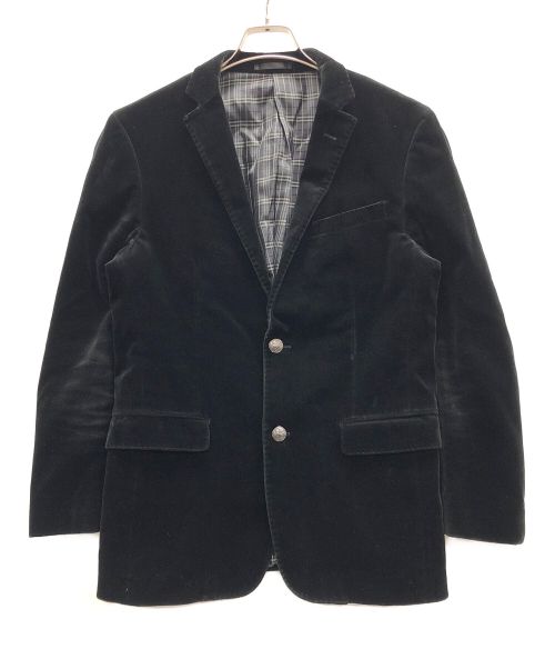 【中古・古着通販】BURBERRY BLACK LABEL (バーバリーブラックレーベル) ベロアテーラードジャケット ブラック  サイズ:M｜ブランド・古着通販 トレファク公式【TREFAC FASHION】スマホサイト