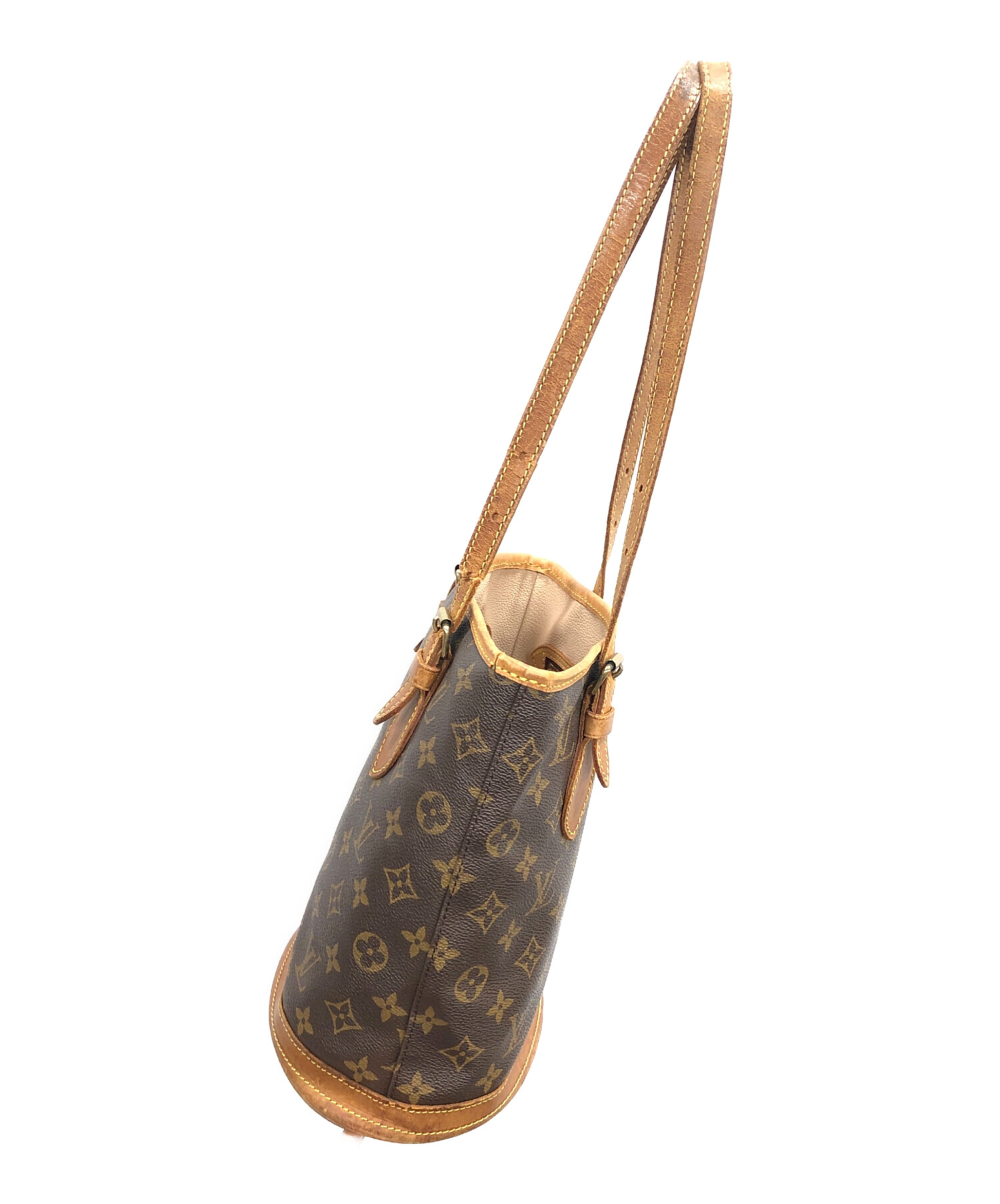 中古】【ジャンク】 LOUIS VUITTON ルイ・ヴィトン M42238 モノグラム 珍しく PVC プチバケット ショルダーバッグ ブラウン  269561