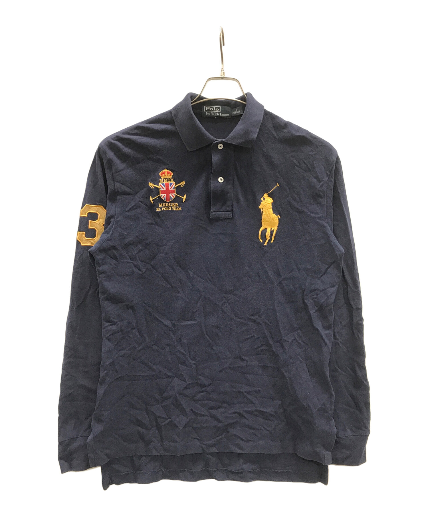 POLO BY RALPH LAUREN (ポロ バイ ラルフローレン) ポロシャツ　ロゴ刺繍ビックポニー ネイビー サイズ:S