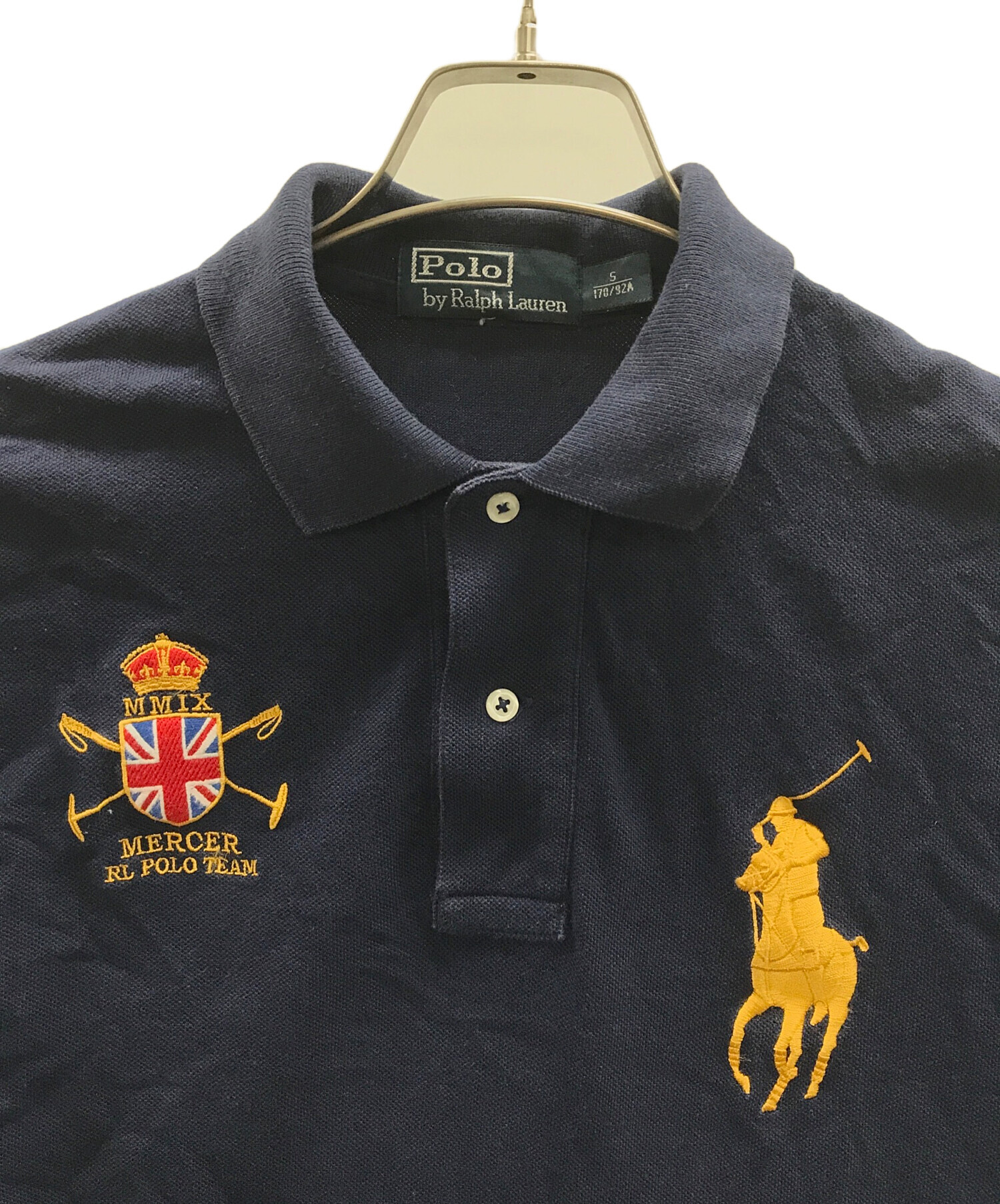 POLO BY RALPH LAUREN (ポロ バイ ラルフローレン) ポロシャツ　ロゴ刺繍ビックポニー ネイビー サイズ:S