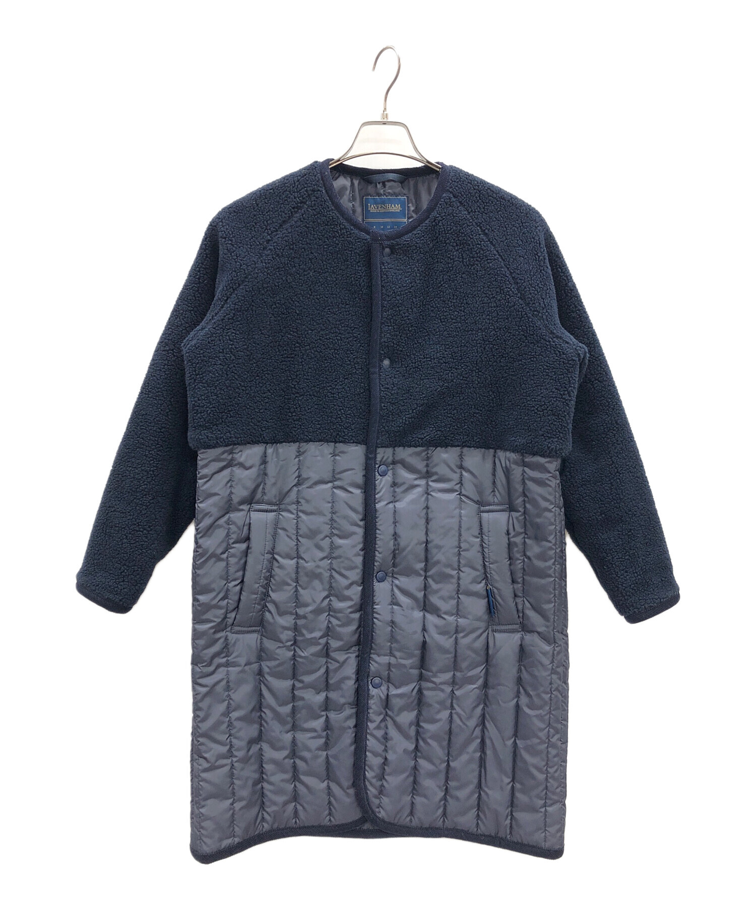 LAVENHAM (ラベンハム) 切替ノーカラーコート SHERPA PALGRAVE ネイビー サイズ:36