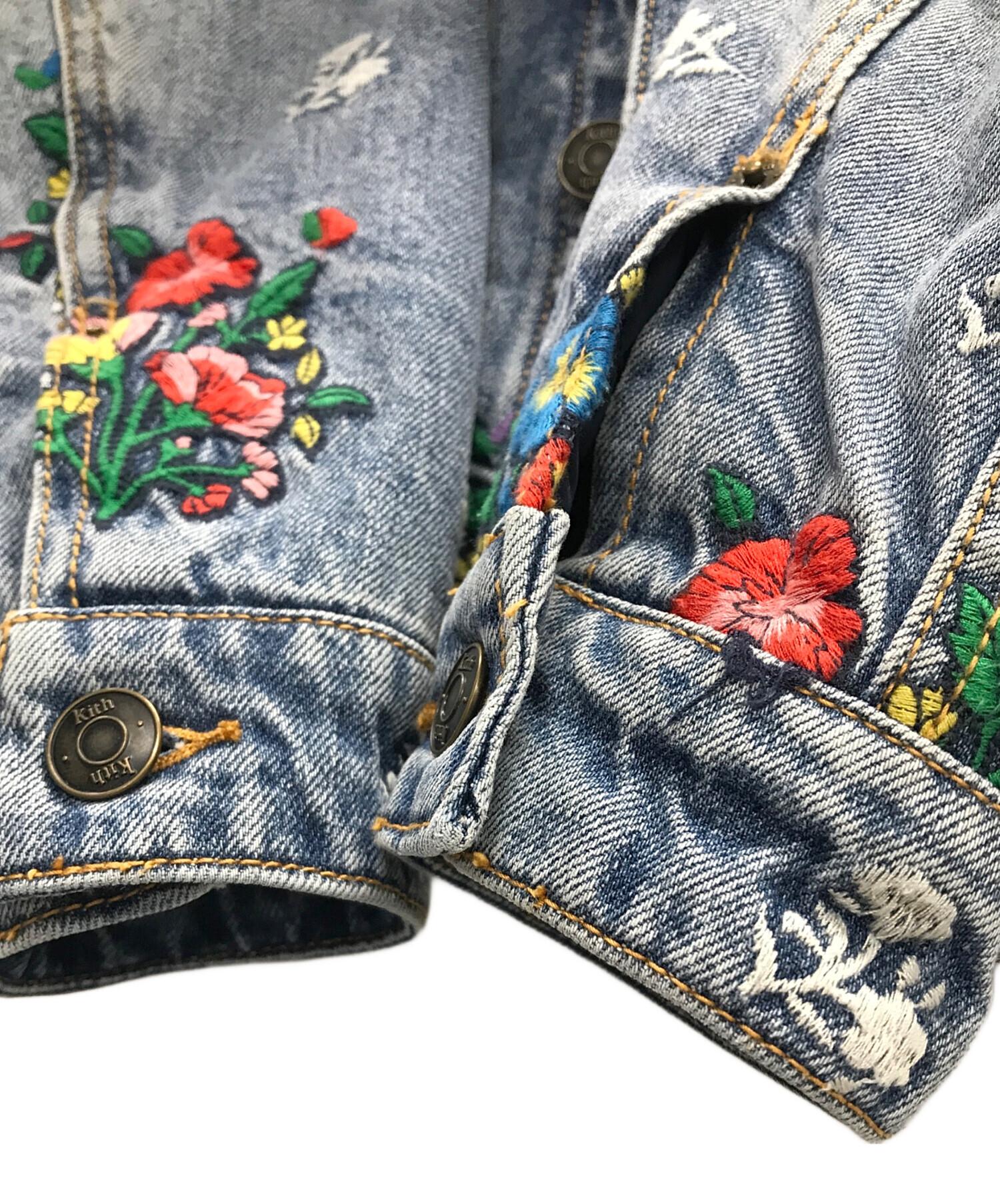 KITH (キス) デニムジャケット Cotton Idg Floral Pattern（コットン インディゴ フローラル パターン） インディゴ  サイズ:M