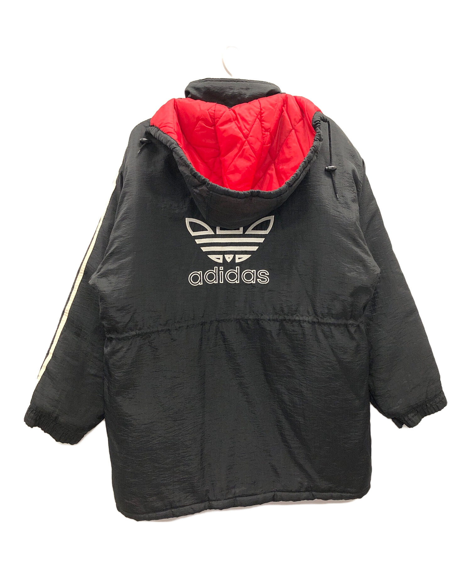 adidas (アディダス) ベンチコート ブラック×レッド サイズ:不明