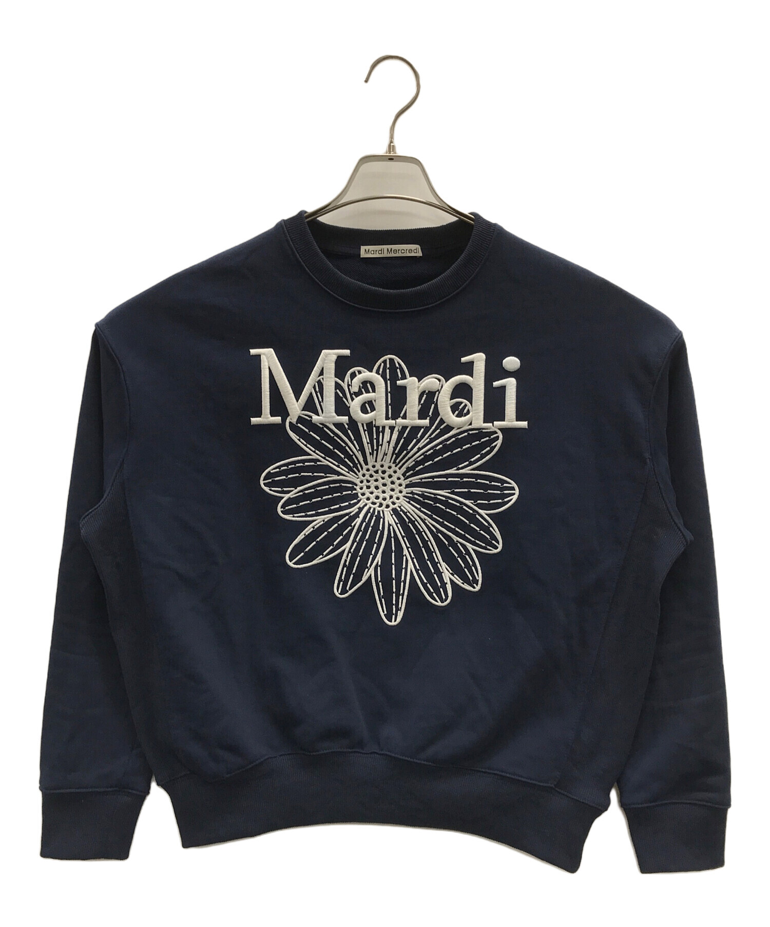 中古・古着通販】Mardi Mercredi (マルディメクルディ) スウェット SWEATSHIRT FLOWERMARDI NEEDLEWORK（ スウェットシャツ フラワーマルディ ニードルワーク） ネイビー サイズ:実寸サイズにてご確認ください。｜ブランド・古着通販  トレファク公式【TREFAC FASHION ...