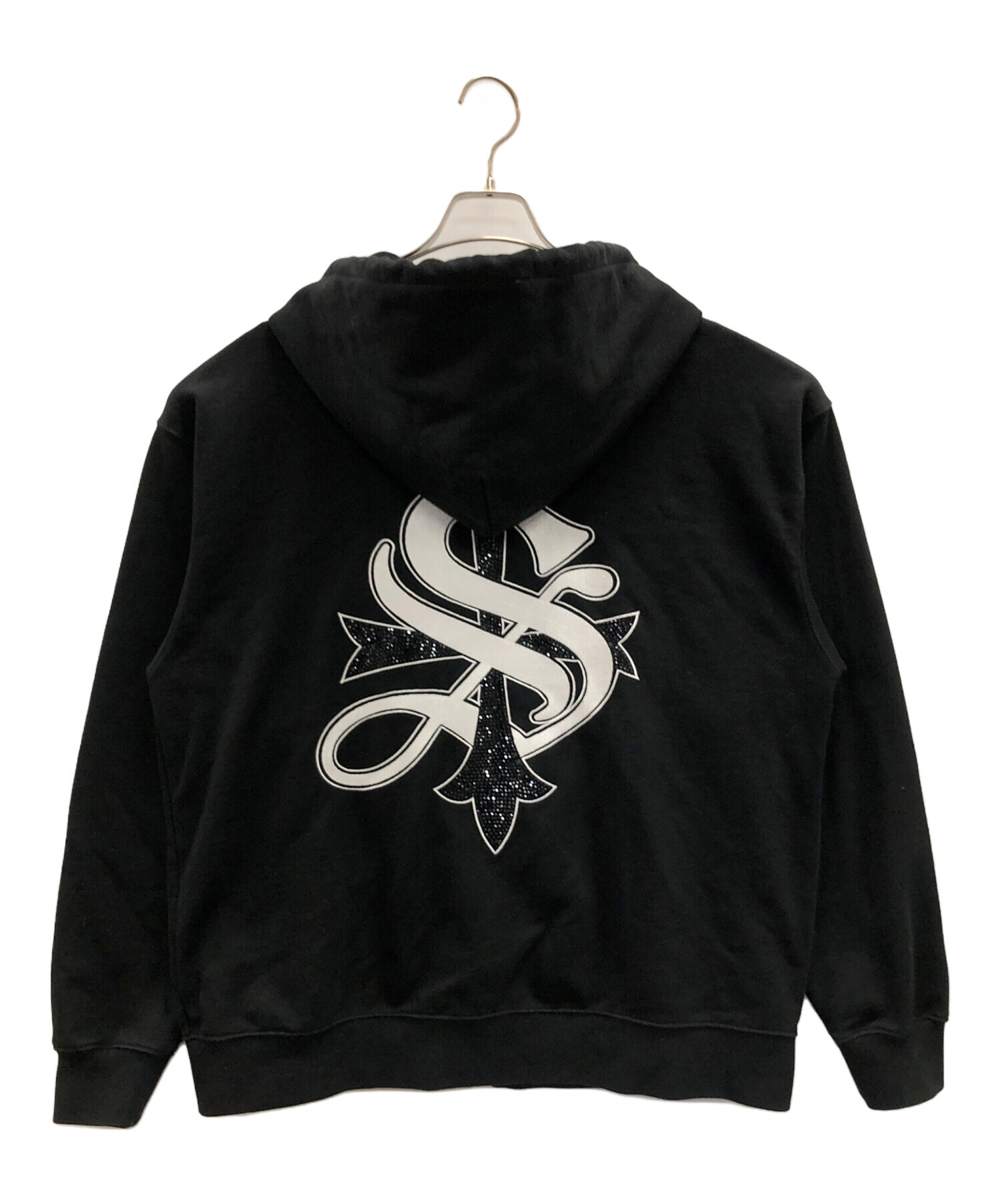 SUPPLIER (サプライヤー) ジップパーカー Boxy Fit Cross Logo Zip Hoodie（ボクシー フィット クロス ロゴ  ジップ フーディ） ブラック サイズ:L