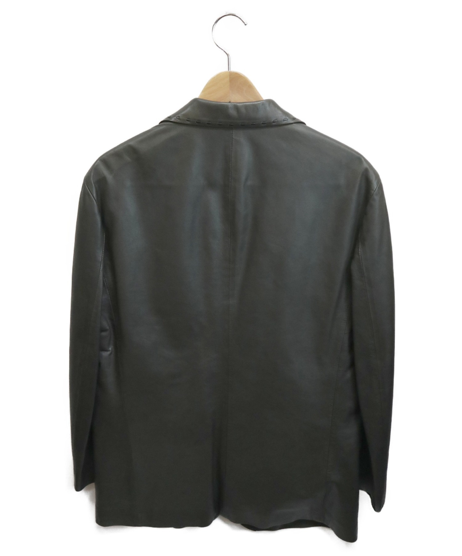 極美品 L ランバンコレクション 羊革 テーラードジャケット 黒