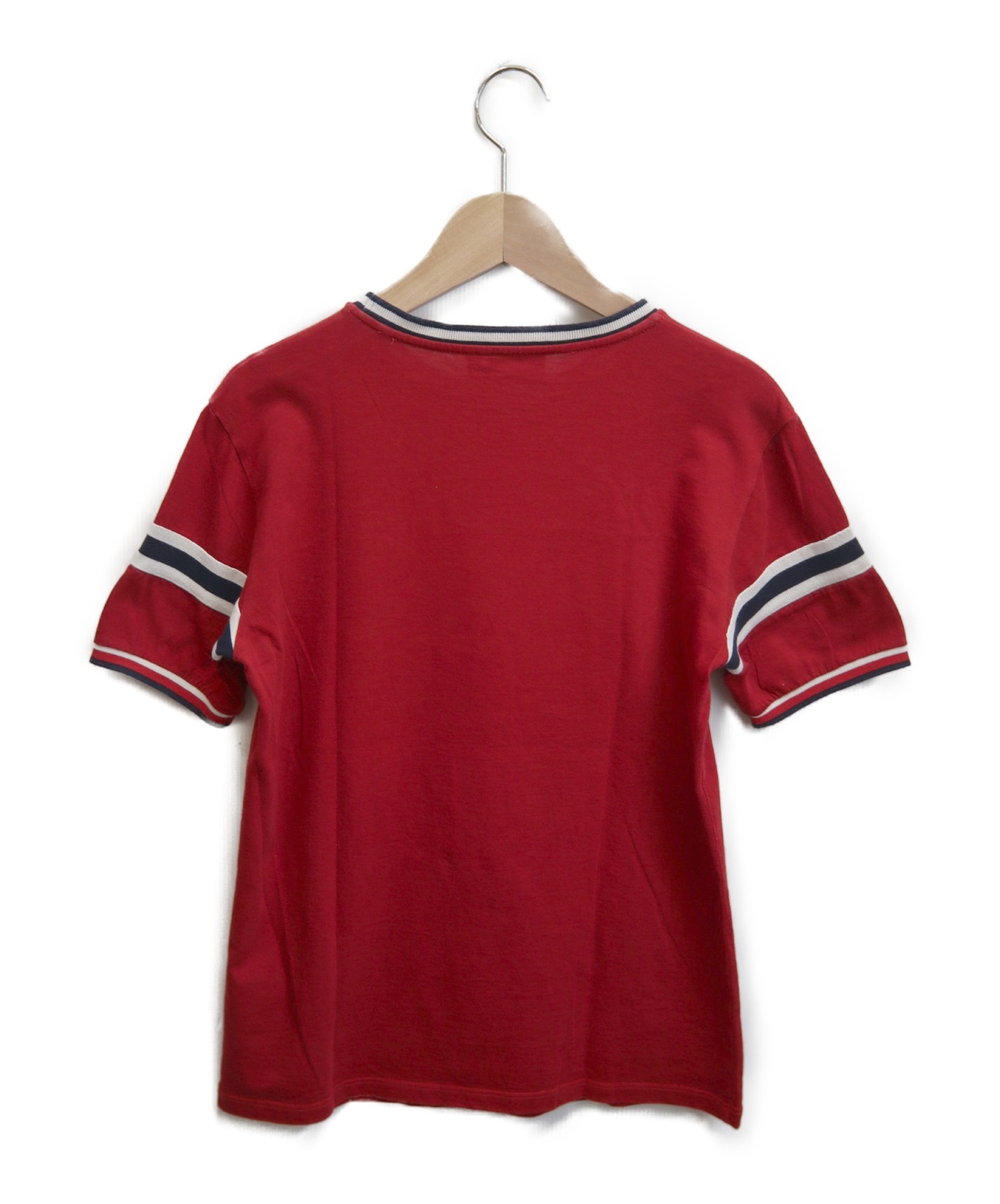 GUCCI (グッチ) アングリーキャット刺繍Tシャツ レッド サイズ:12