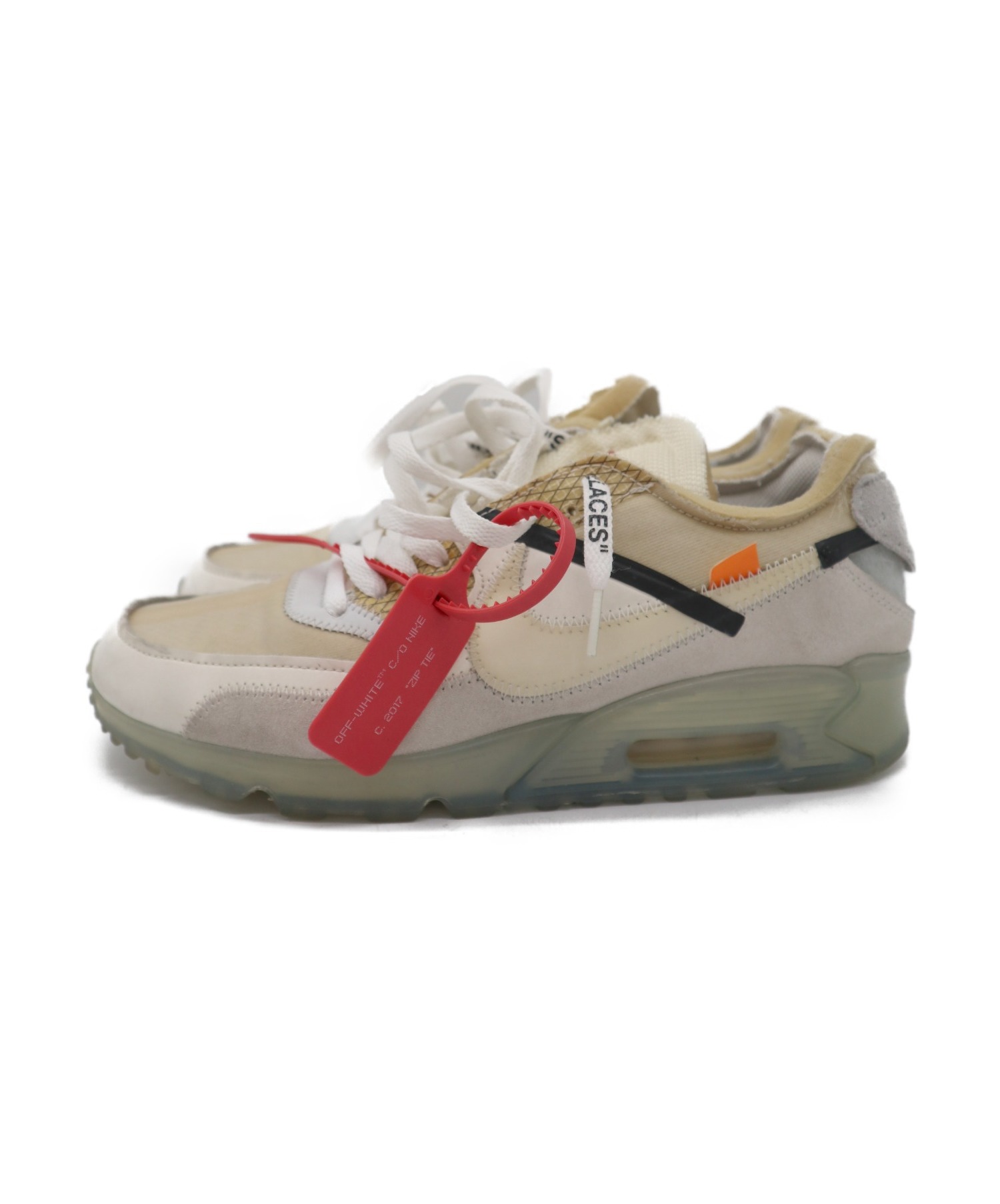 NIKE (ナイキ) THE 10:NIKE AIR MAX 90 sail/white-muslin サイズ:26 AA7293-100　 ×OFF  WHITE コラボ初期モデル