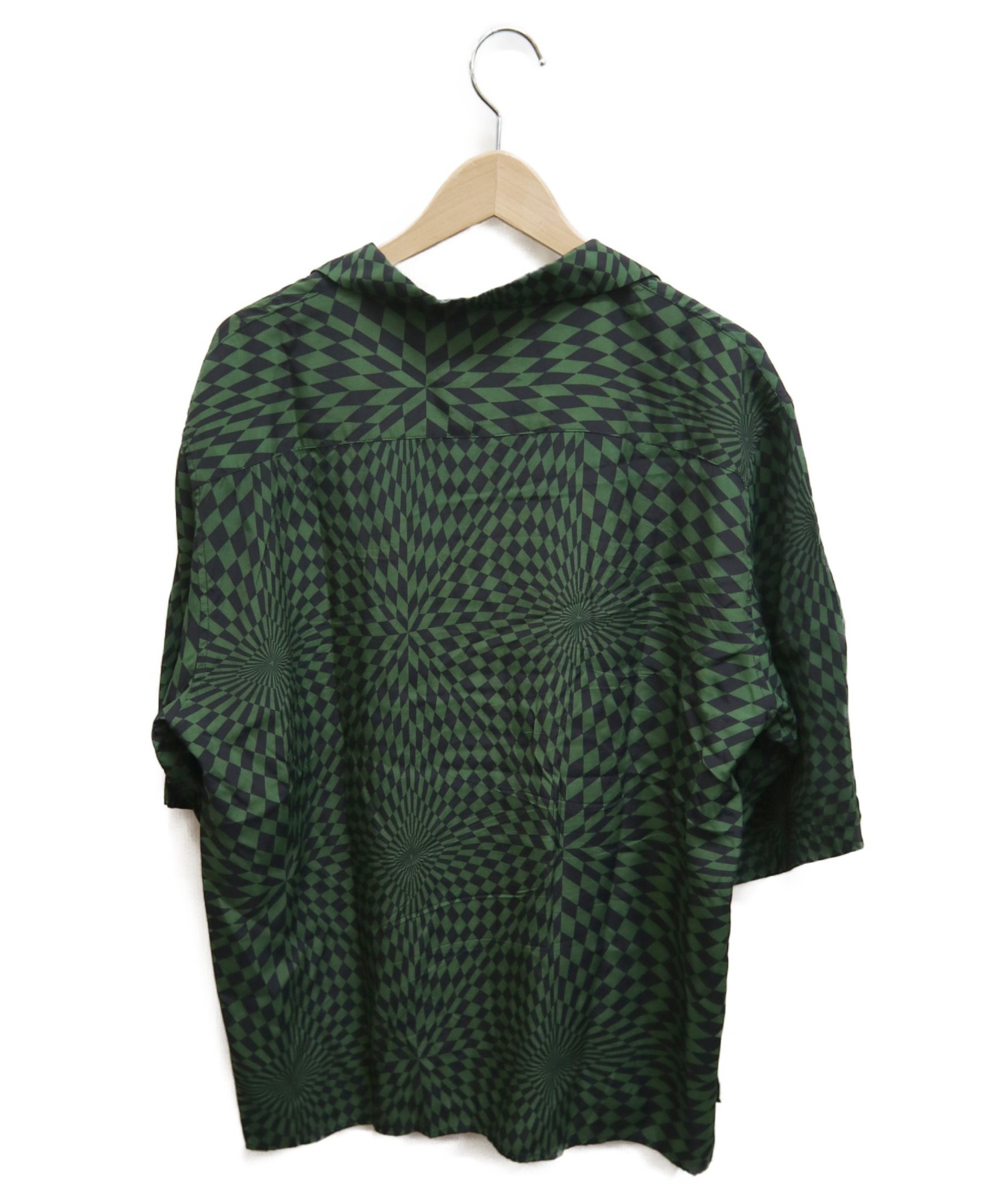 Black Weirdos (ブラック ウィドゥ) チェッカーアロハシャツ グリーン サイズ:Ｍ Checker Aloha Shirt