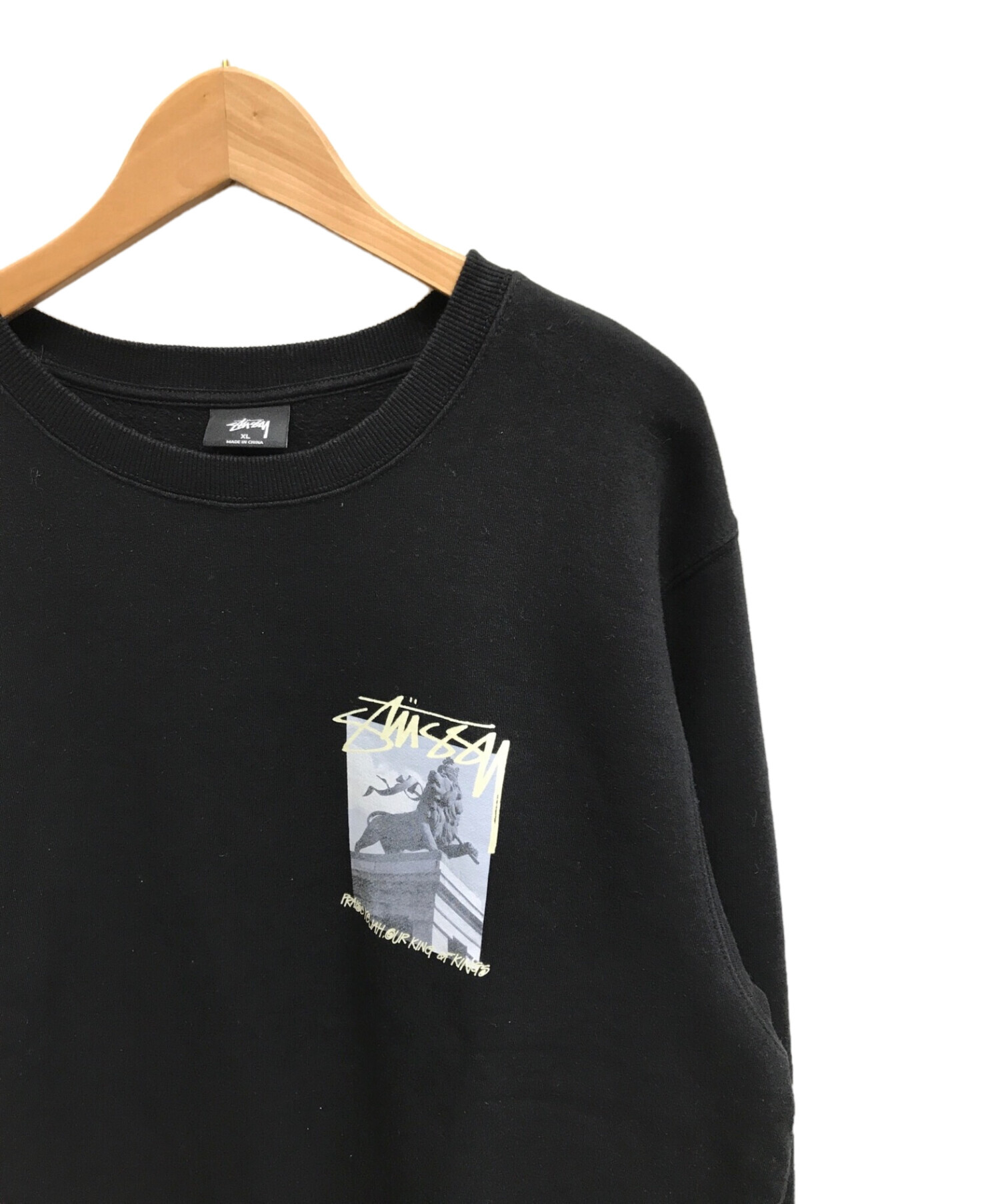 stussy (ステューシー) バックプリントスウェット ブラック サイズ:ＸＬ