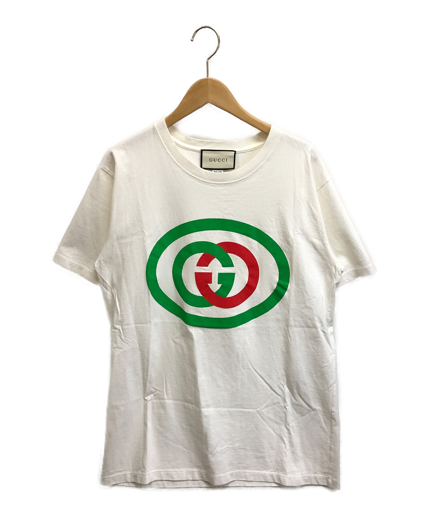 GUCCI (グッチ) インターロッキングプリントTシャツ ホワイト サイズ:xs