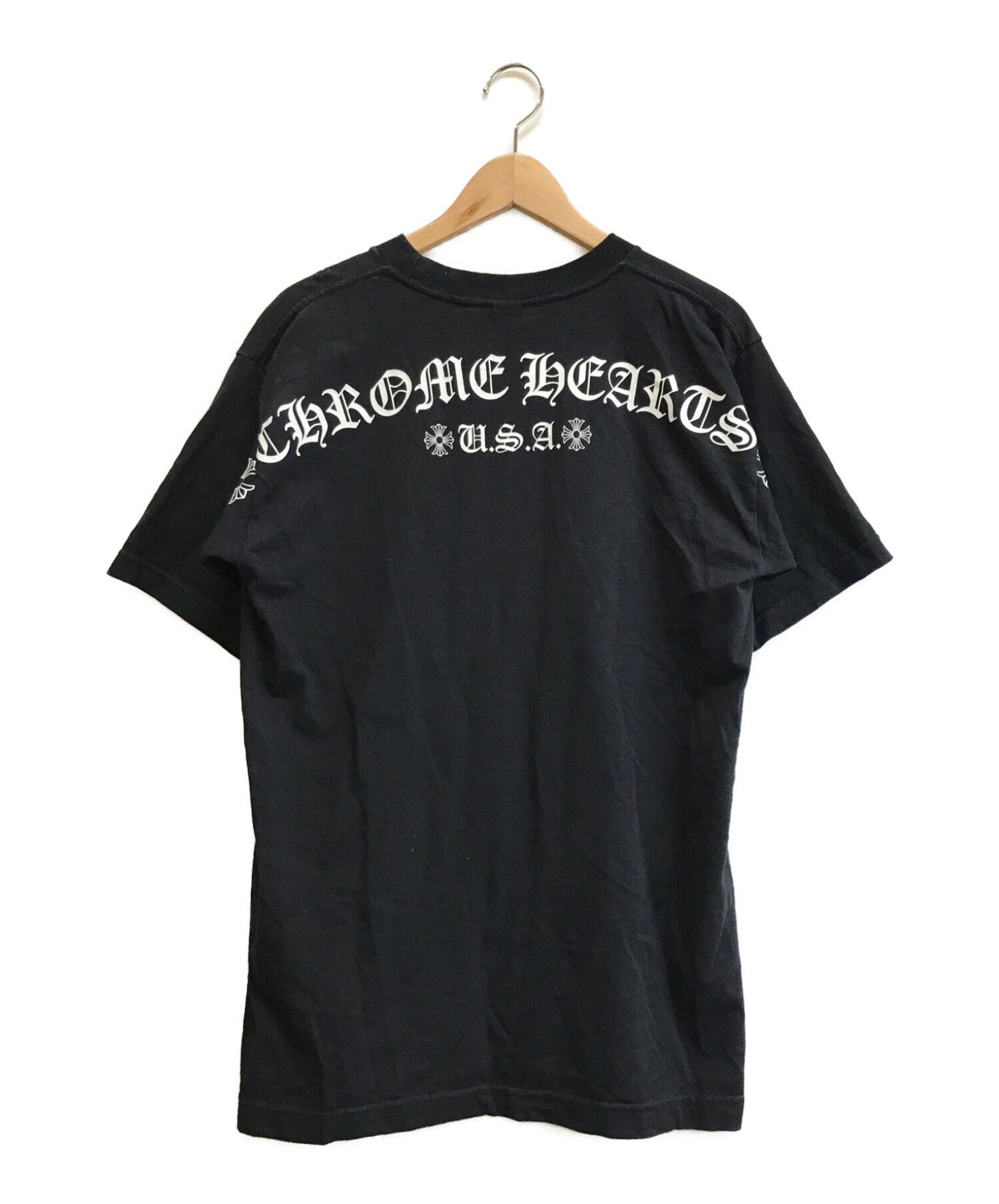 CHROME HEARTS (クロムハーツ) アーチロゴポケットカットソー ブラック サイズ:M