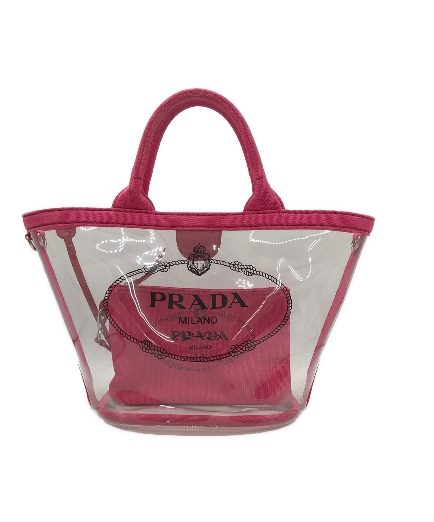 中古・古着通販】PRADA (プラダ) 2WAY PLEX CANAPA クリア×ピンク