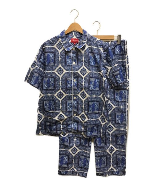 未使用品□22SS Supreme/シュプリーム 総柄 Supreme Regency Pajama Set 半袖 パジャマシャツ/パンツ 上下セットアップ ゴールド S 正規品