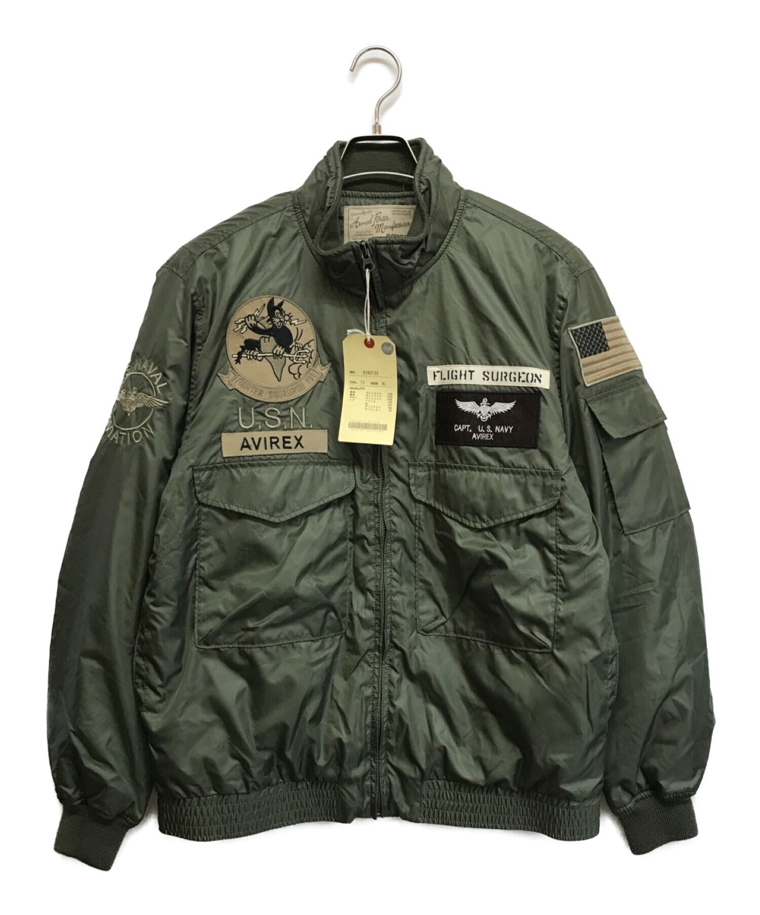 AVIREX (アヴィレックス) WEP JACKET“U.S.N”/ウェップジャケット グリーン サイズ:XL