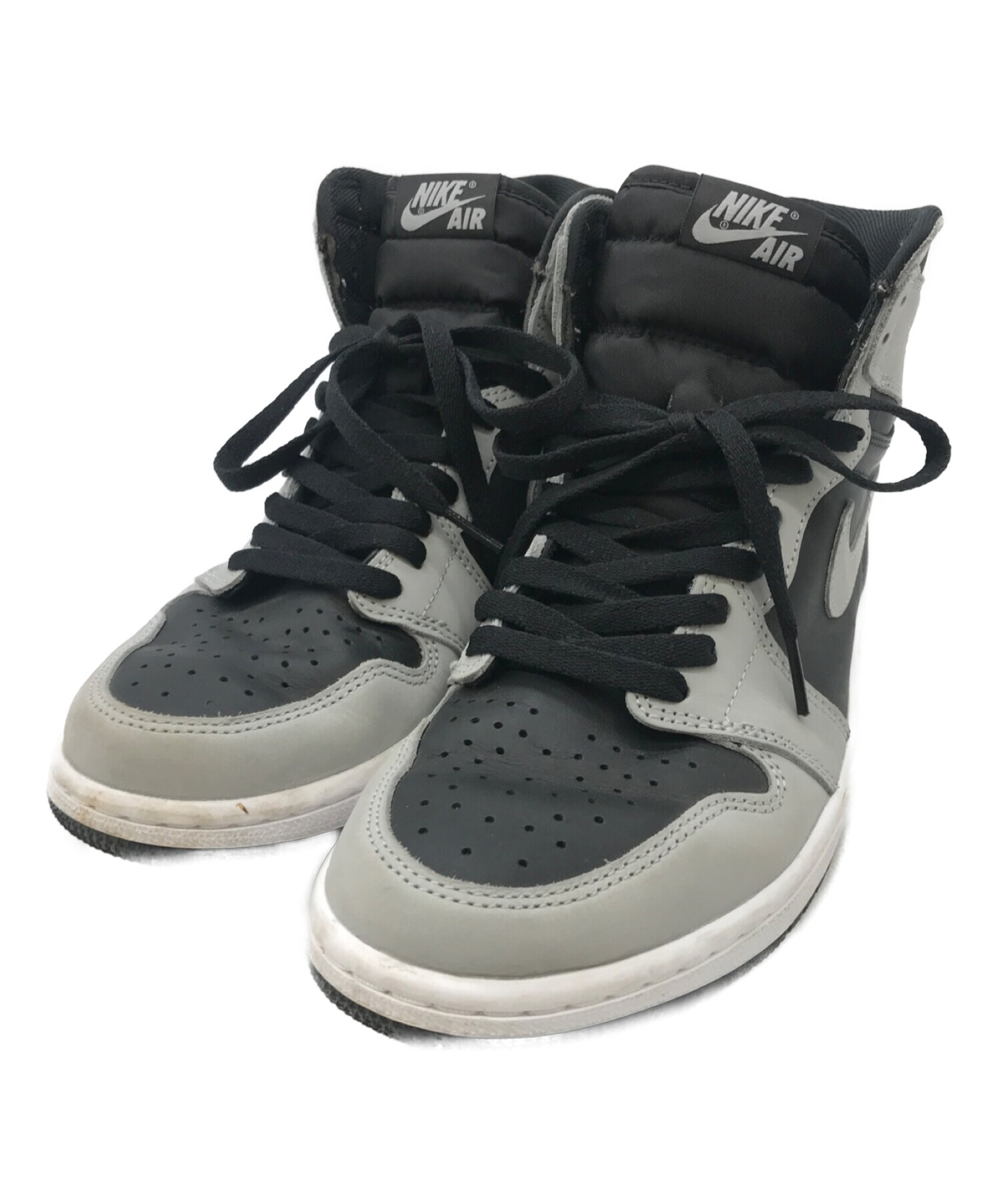 NIKE (ナイキ) AIR JORDAN 1 RETRO HIGH OG SHADOW2.0/エアジョーダン1レトロハイオージーシャドウ  グレー×ブラック サイズ:27.5㎝