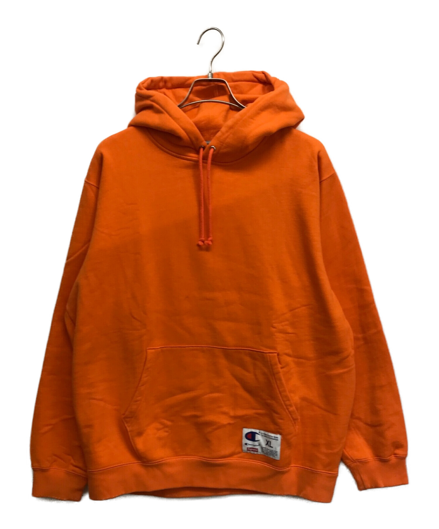 SUPREME×Champion (シュプリーム×チャンピオン) Outline Hooded  Sweatshirt/アウトラインフーデットスウェットシャツ オレンジ サイズ:XL