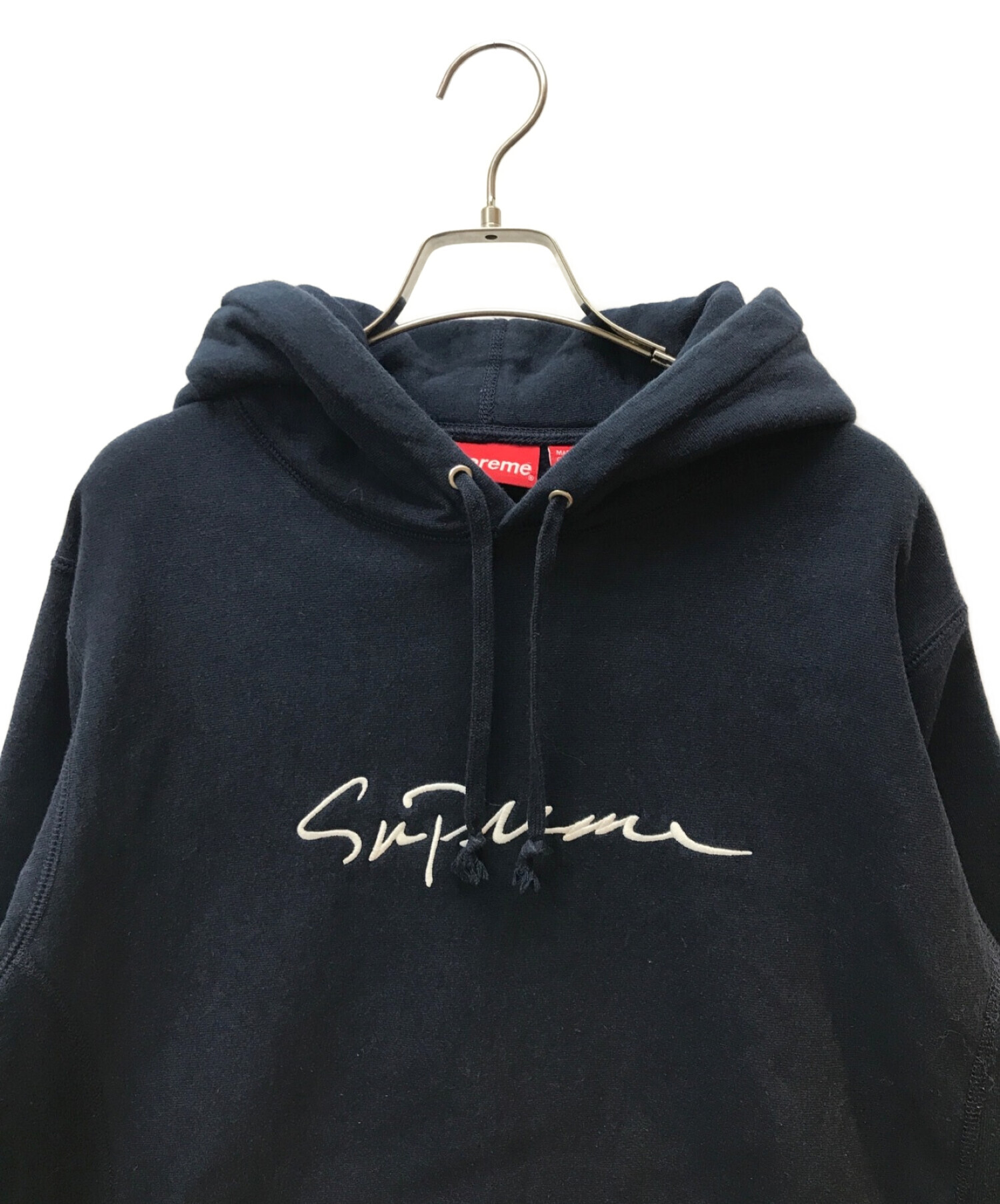 Supreme (シュプリーム) Classic Script Hooded Sweatshirt ネイビー サイズ:Ⅿ