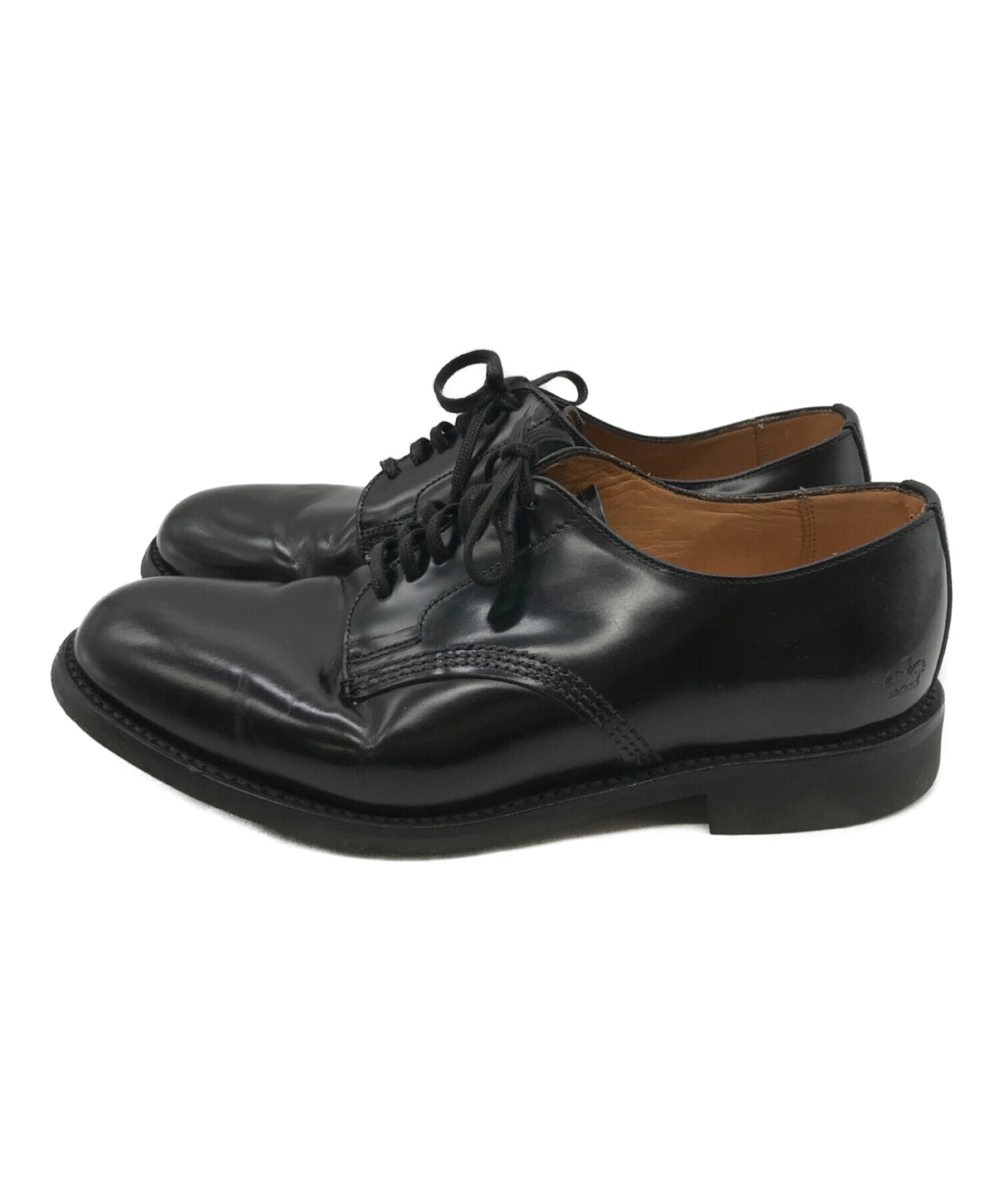 SANDERS (サンダース) Officer Shoe Polishin Leather ブラック サイズ:5 1/2