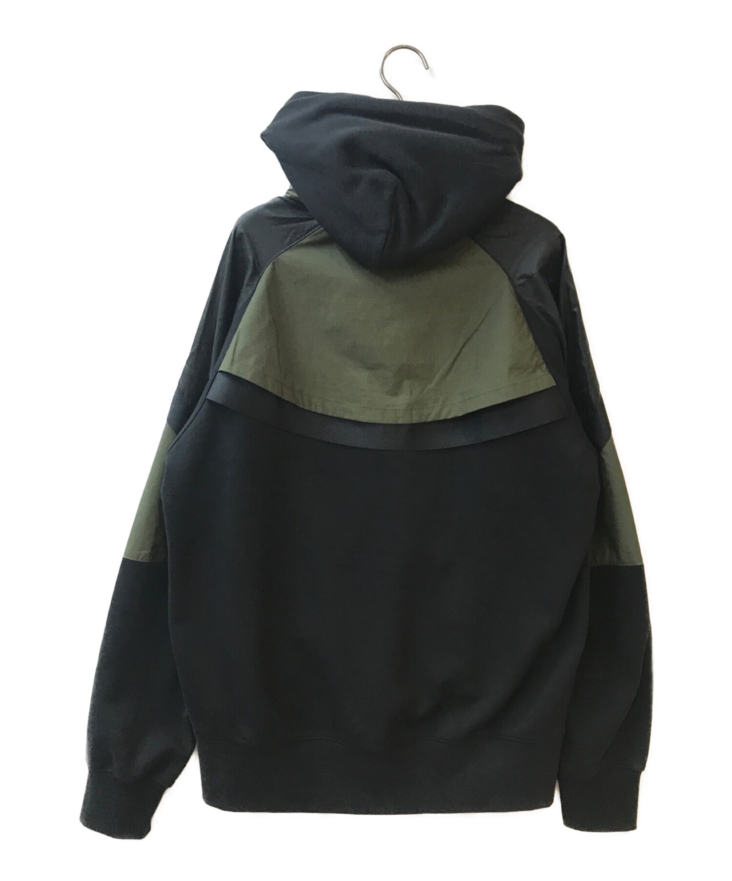 NIKE (ナイキ) sacai (サカイ) Full Zip Hoodie ブラック×カーキ サイズ:L