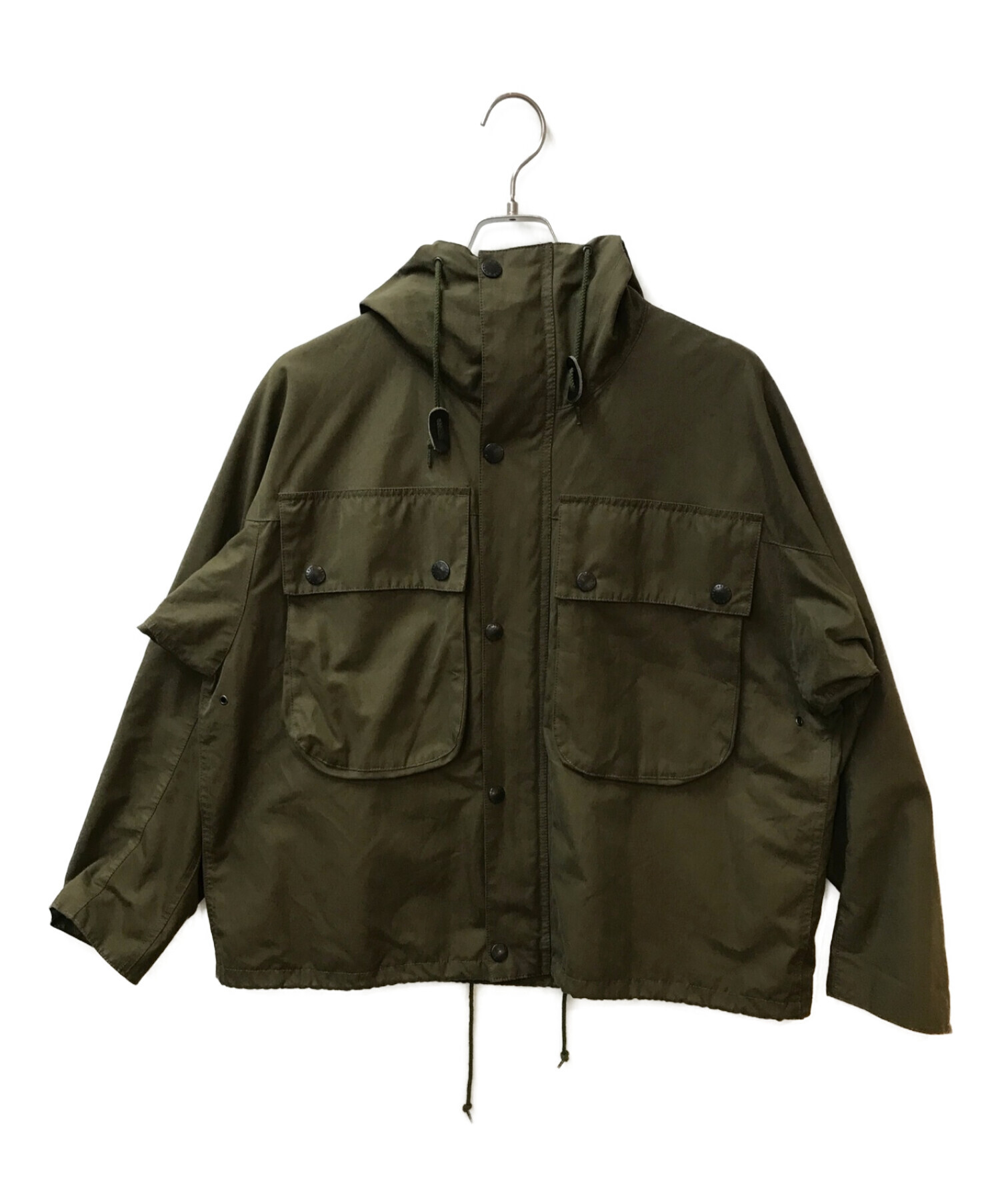 Barbour × KAPTAIN SUNSHINE (バブアー × キャプテン サンシャイン) 別注フードショートパーカー オリーブ サイズ:38