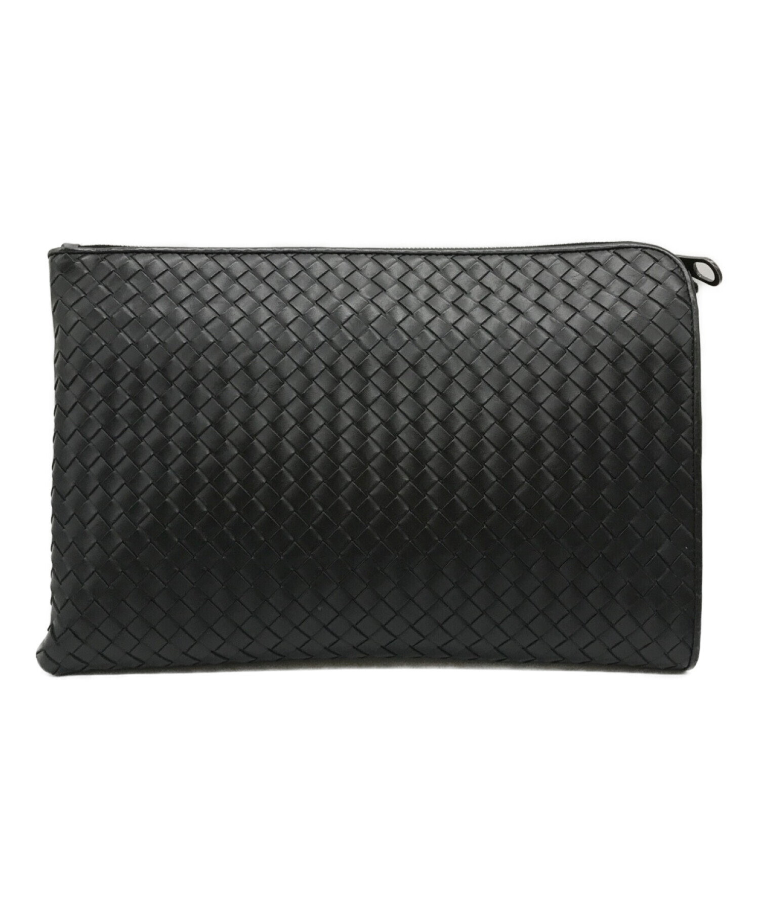 中古・古着通販】BOTTEGA VENETA (ボッテガベネタ) イントレチャートクラッチバッグ ブラック｜ブランド・古着通販  トレファク公式【TREFAC FASHION】スマホサイト