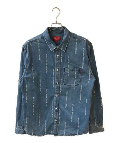 Supreme Logo Stripe Jacquard Denim Shirt - シャツ