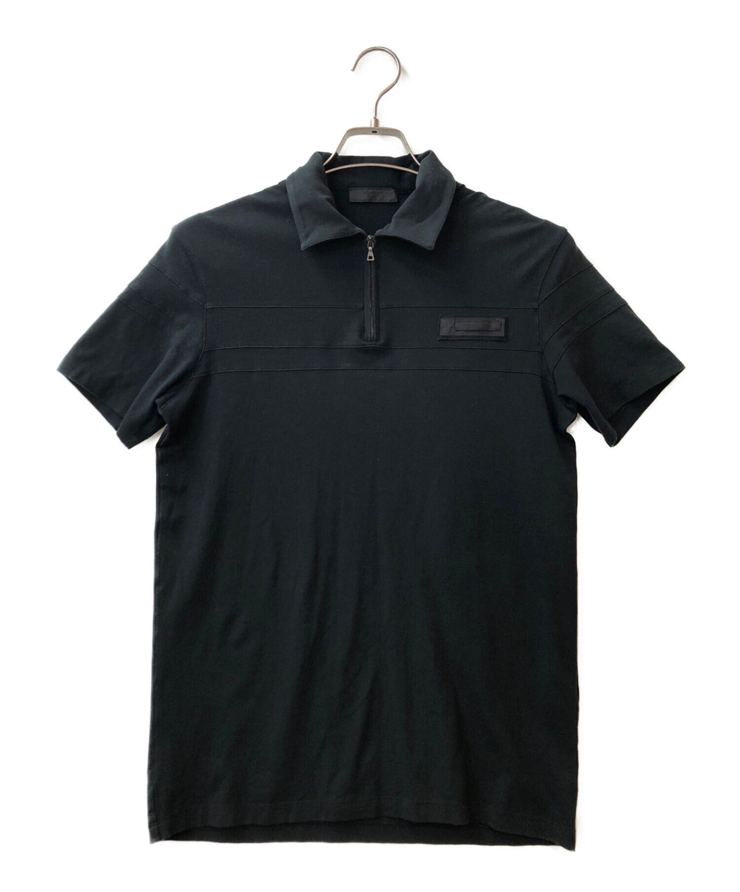 PRADA (プラダ) アウトタグジップポロシャツ ブラック サイズ:XS