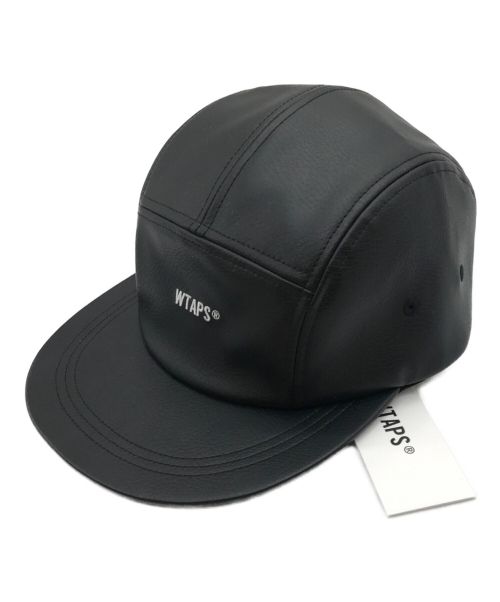 WTAPS ダブルタップス 22AW T-5 04 / CAP / SYNTHETIC. SIGN 刺繍 ロゴ レザー キャップ 帽子 ブラック 222HCDT-HT13