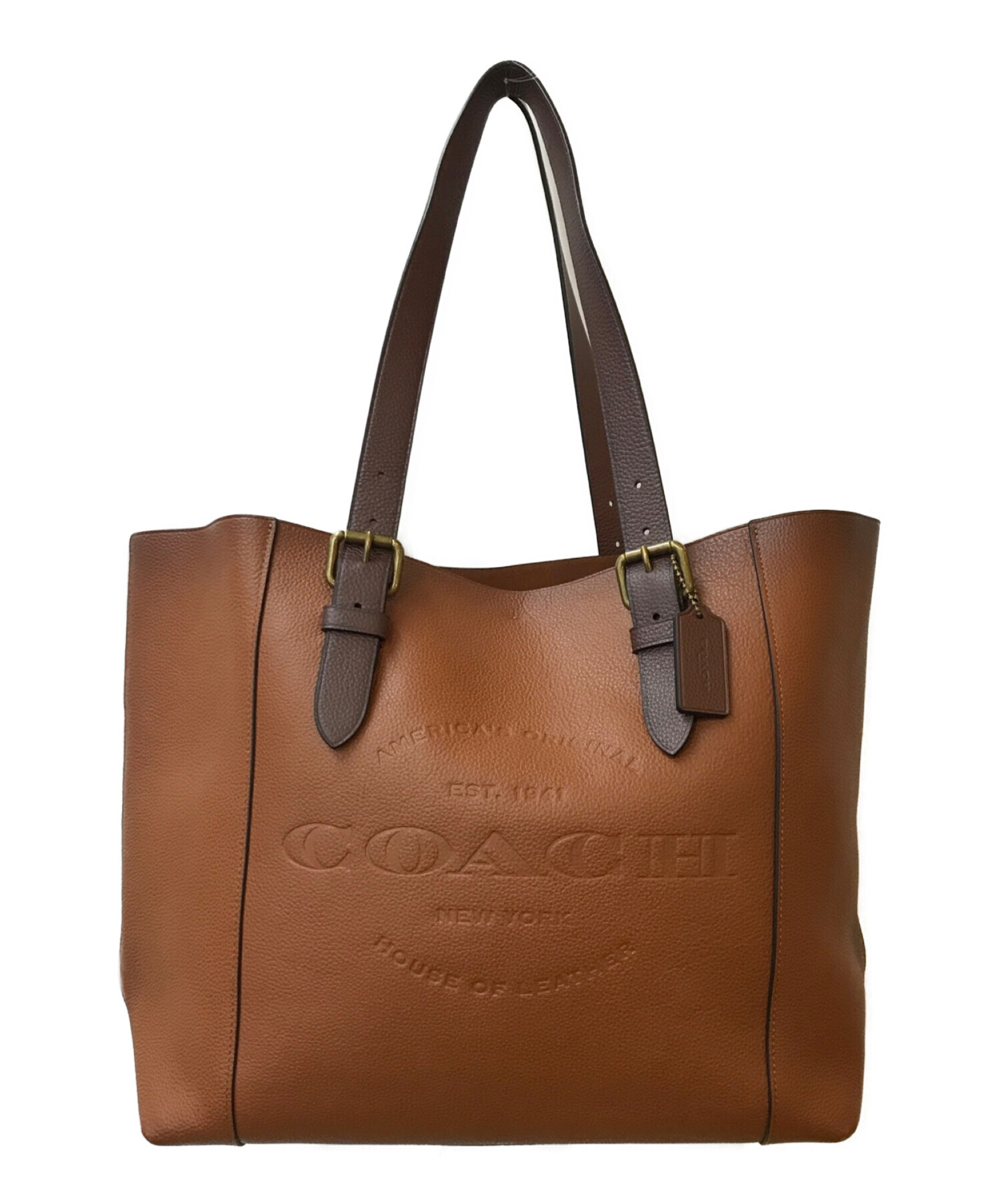 COACH (コーチ) ハドソンカラーブロックトートバッグ ブラウン×パープル