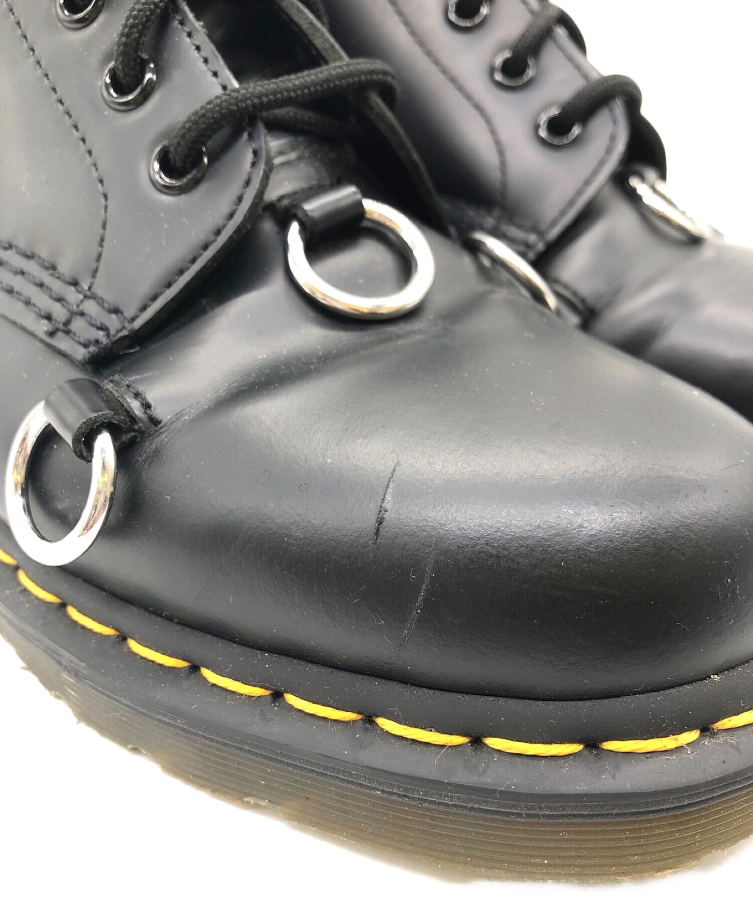 RAF SIMONS (ラフシモンズ) Dr.Martens (ドクターマーチン) リング付き8ホールブーツ ブラック サイズ:UK８