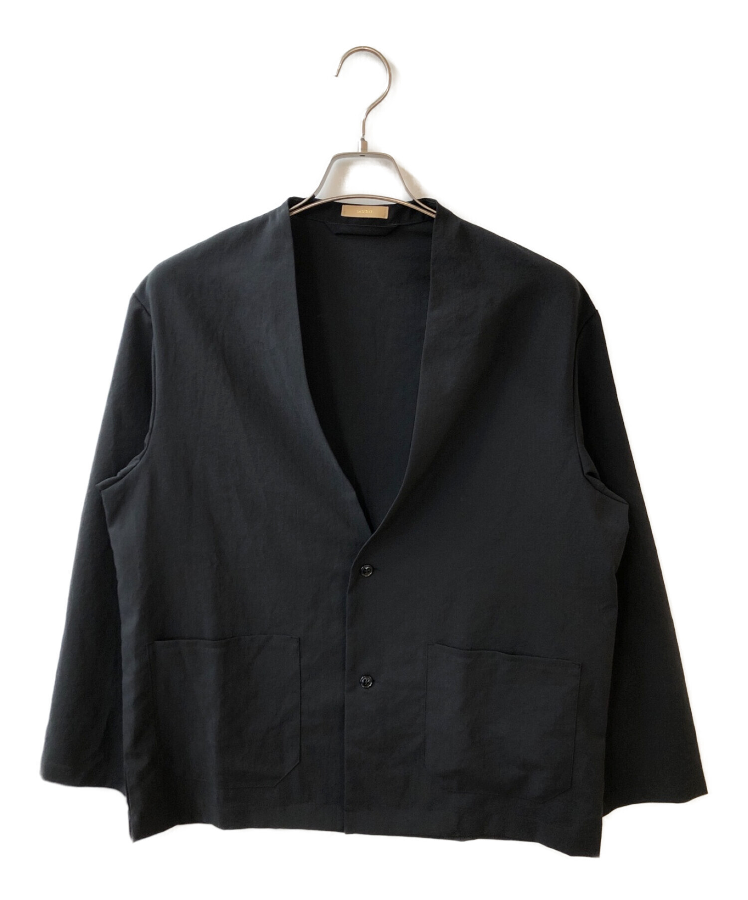 LAMOND (ラモンド) NO-COLLAR SHARI JACKET ブラック サイズ:3