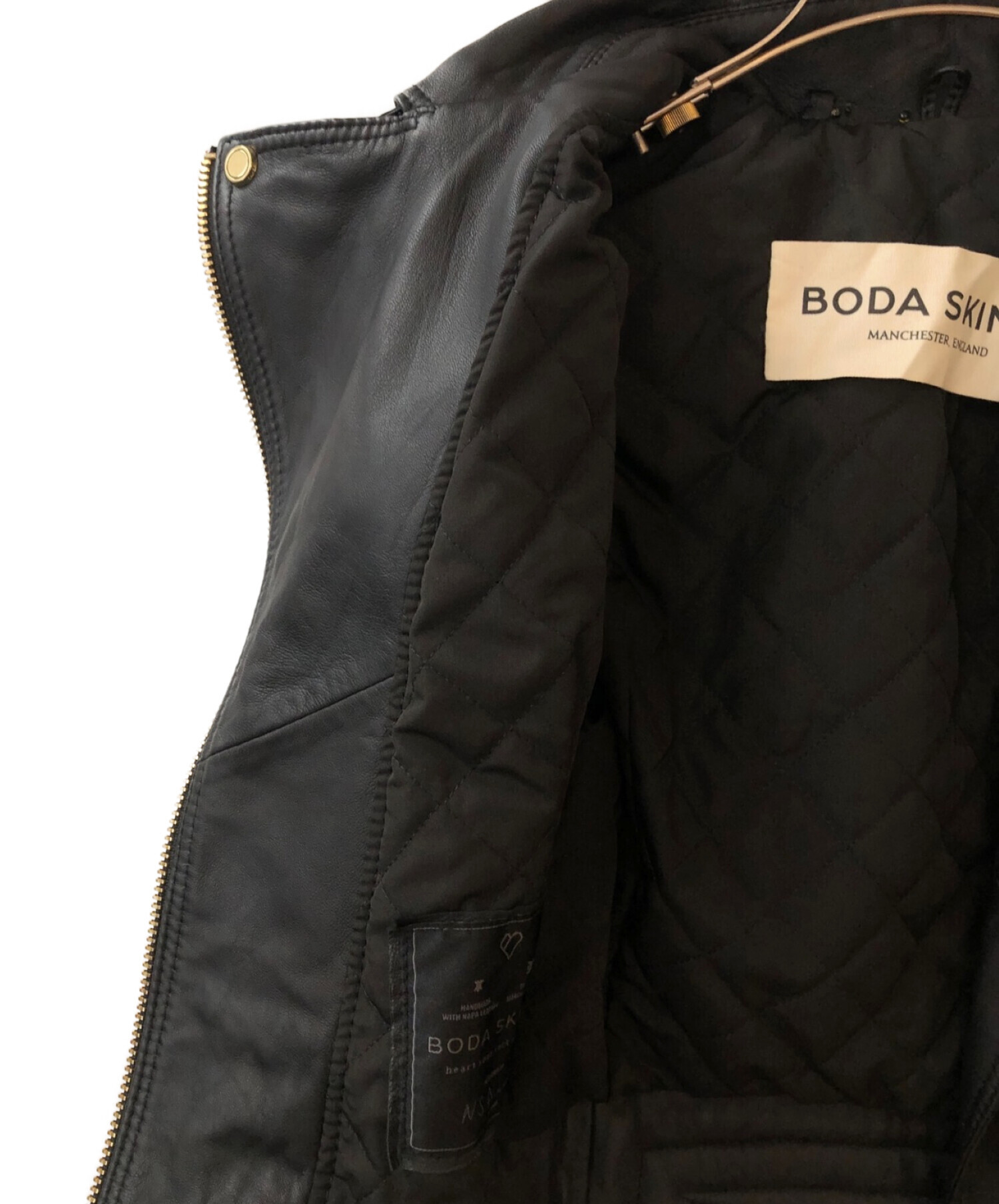 BODA SKINS (ボダスキンズ) フルグレインシープスキンダブルライダースジャケット ブラック サイズ:11
