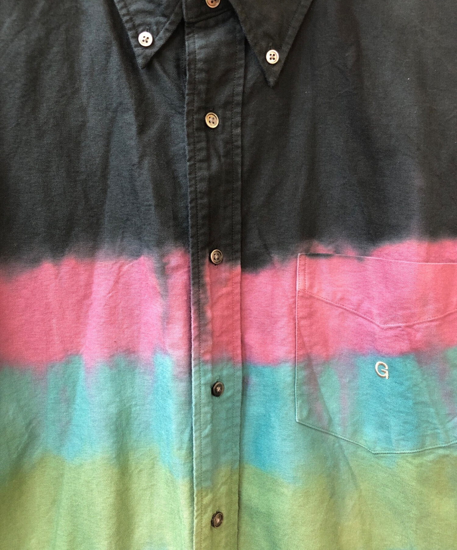 Graphpaper (グラフペーパー) FUTUR (フューチャー) Tie&Dyed Oxford L/S B.D Box Shirt ブラック  サイズ:3