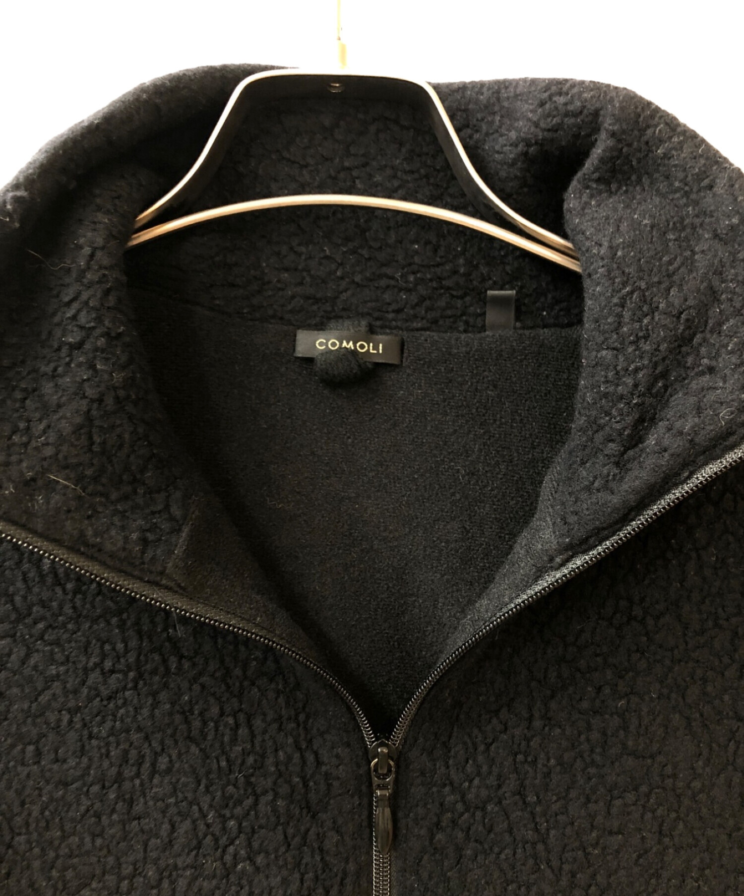 comoli (コモリ) ウールフリースジップアップジャケット ブラック サイズ:2