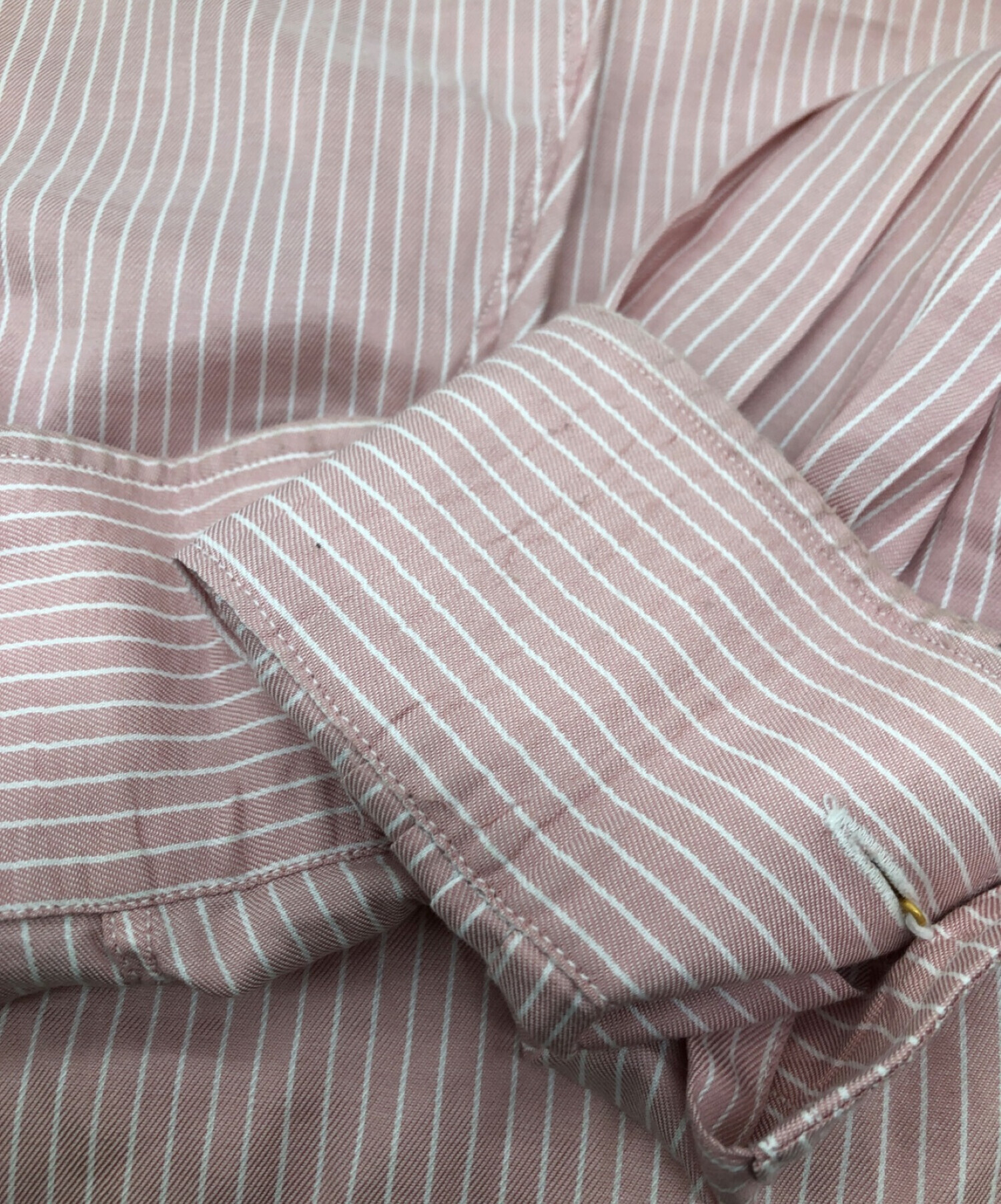 HERMES (エルメス) セリエボタンコットンストライプシャツ ピンク サイズ:SIZE 40-15 1/2