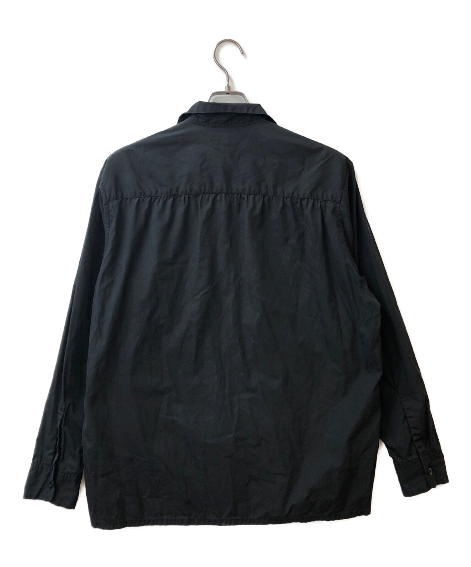 Yohji Yamamoto pour homme (ヨウジヤマモト プールオム) ダブルポケットブロードオープンカラーシャツ ブラック サイズ:M