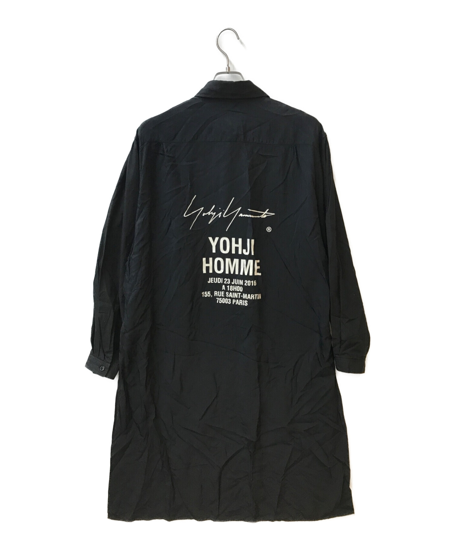 中古・古着通販】Yohji Yamamoto pour homme (ヨウジヤマモト プールオム) Cupro Staff Shirt ブラック サイズ:表記なし｜ブランド・古着通販  トレファク公式【TREFAC FASHION】スマホサイト