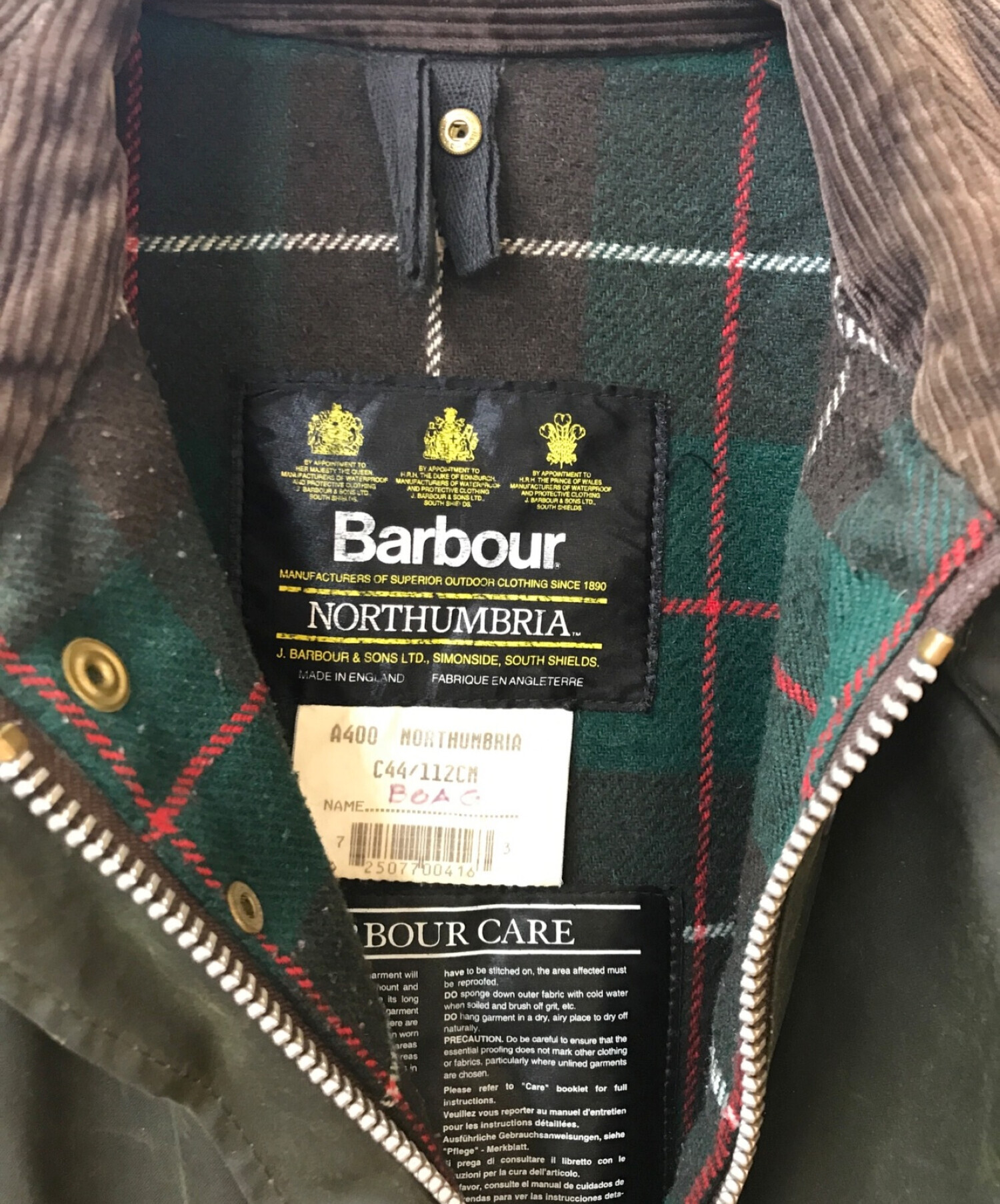 中古・古着通販】Barbour (バブアー) 3ワラントオールドノーザンブリア