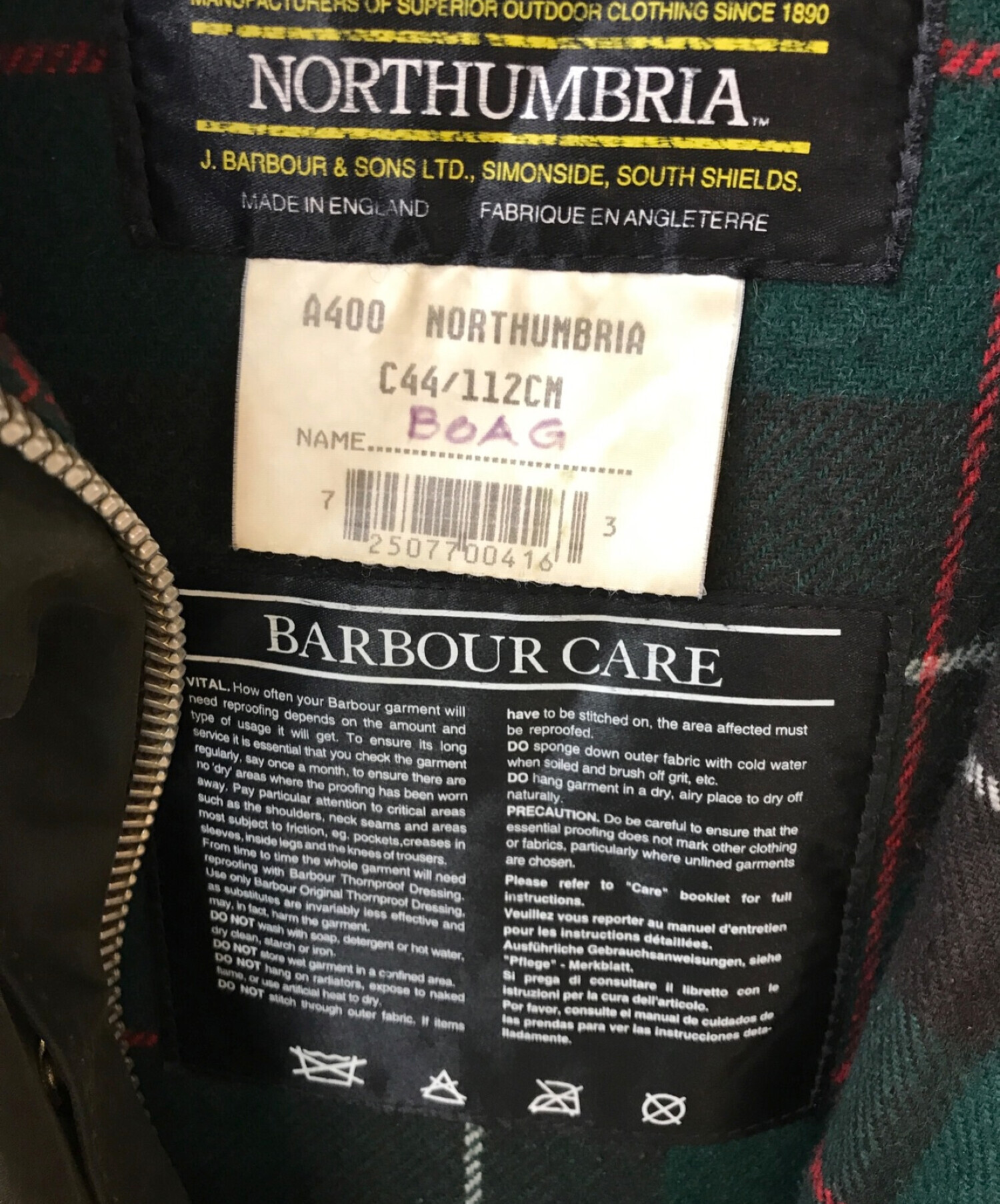 中古・古着通販】Barbour (バブアー) 3ワラントオールドノーザンブリア